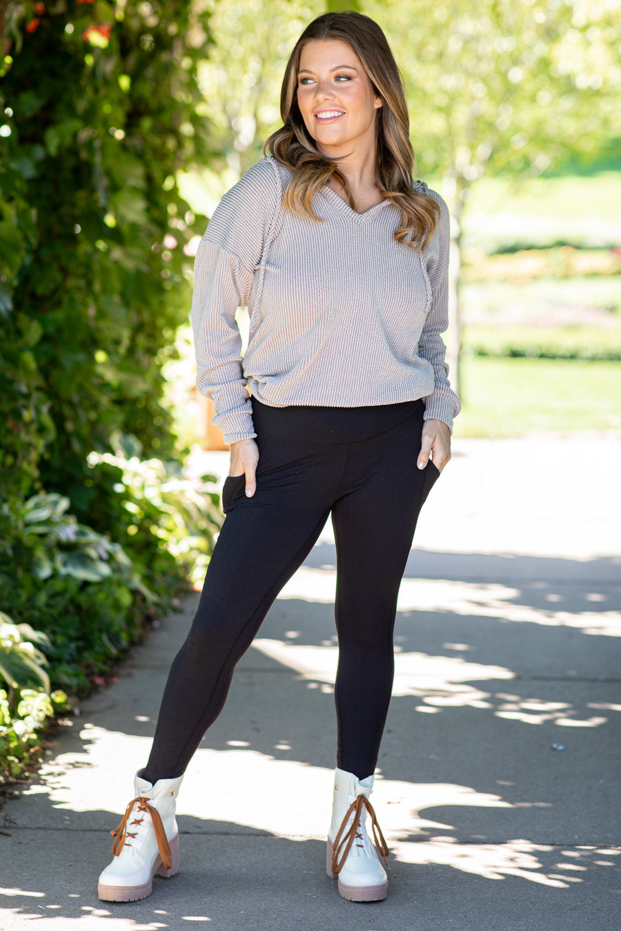 Black Buttery Soft Leggings With Side Pocket