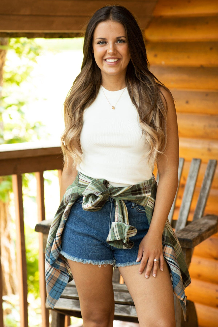 Off White Rib Knit Lightweight Sweater Tank - Filly Flair