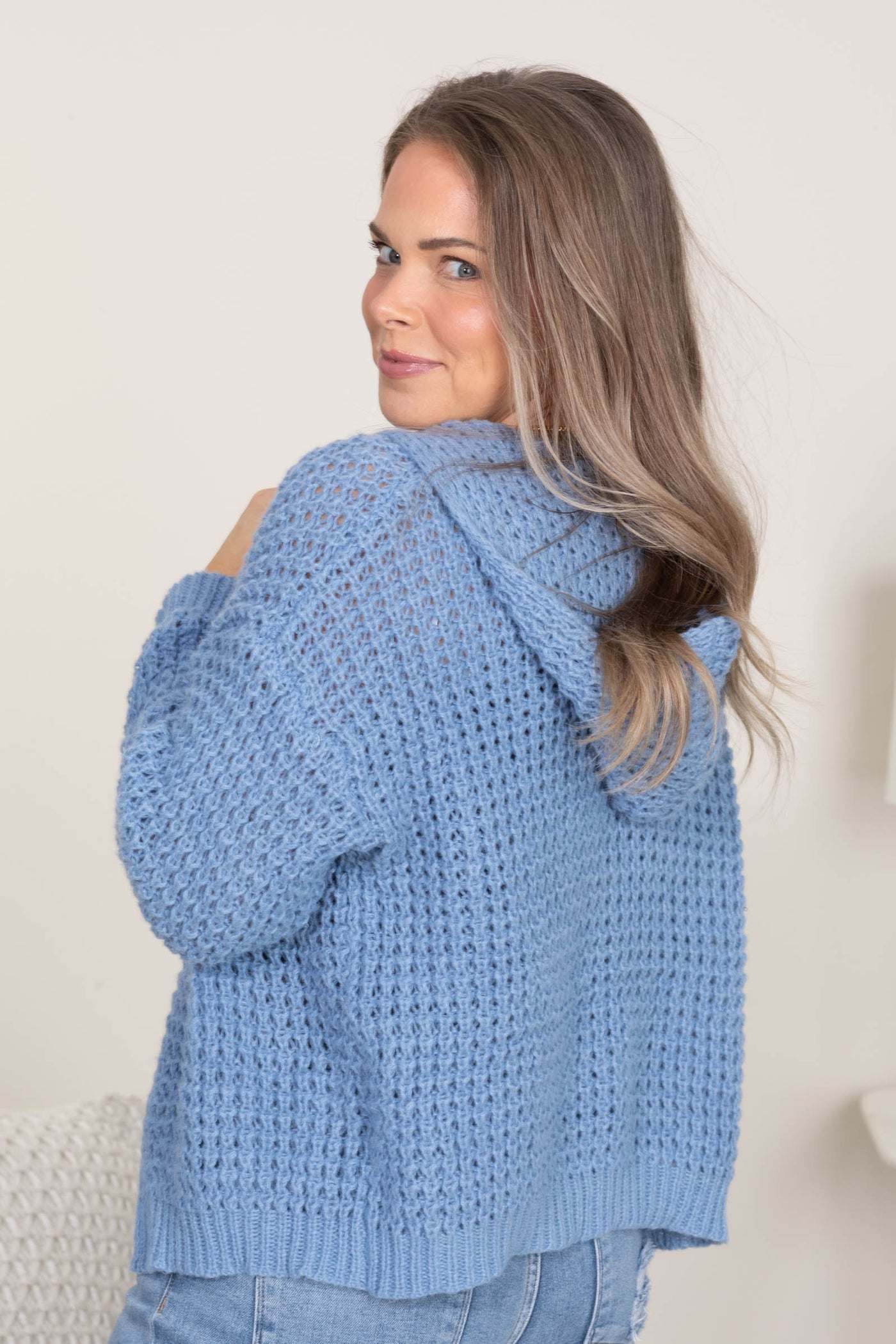 Cable Knit Hooded Cardigan