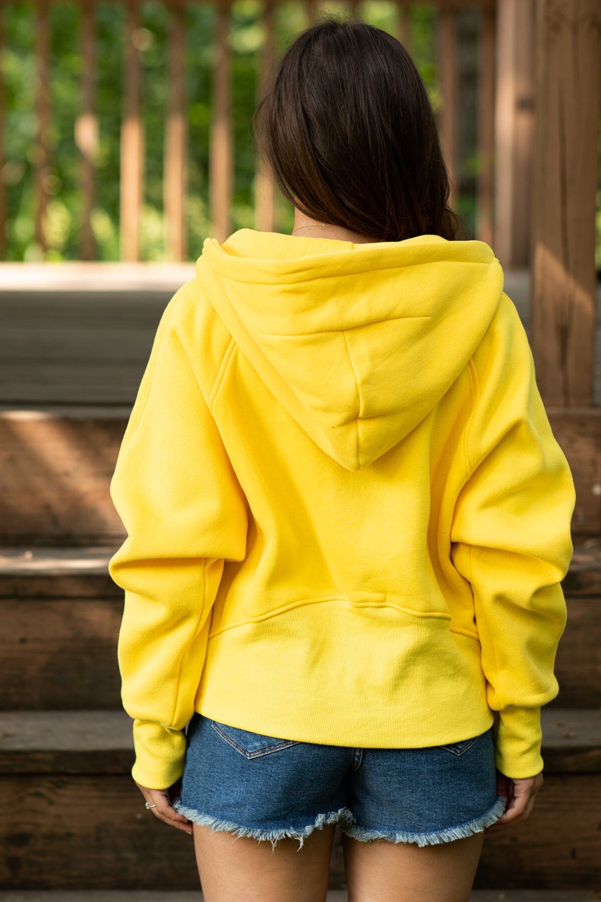 Yellow 1/4 Zip Hooded Sweatshirt - Filly Flair