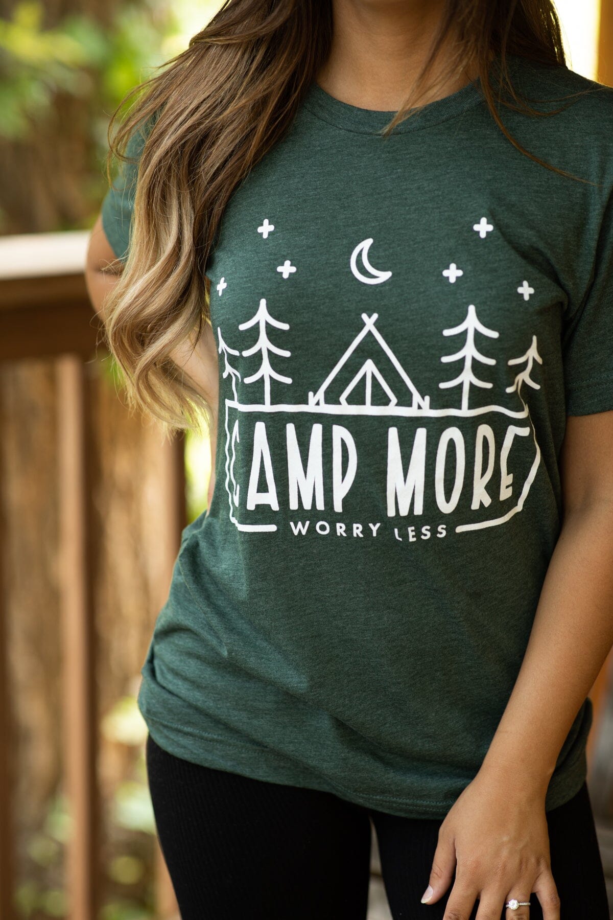 Hunter Green Camp More Worry Less Graphic Tee - Filly Flair