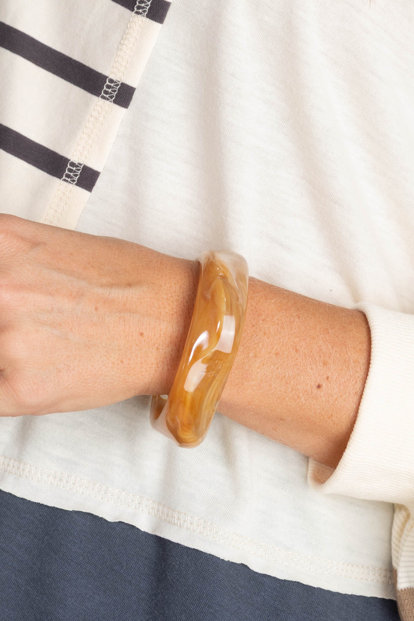 Marbled Acetate Square Bangle Bracelets