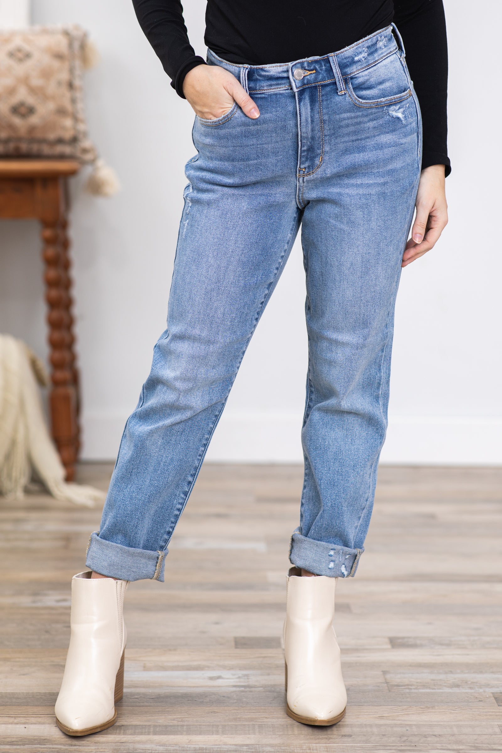 Judy Blue Lightly Distressed Slim Fit Jeans