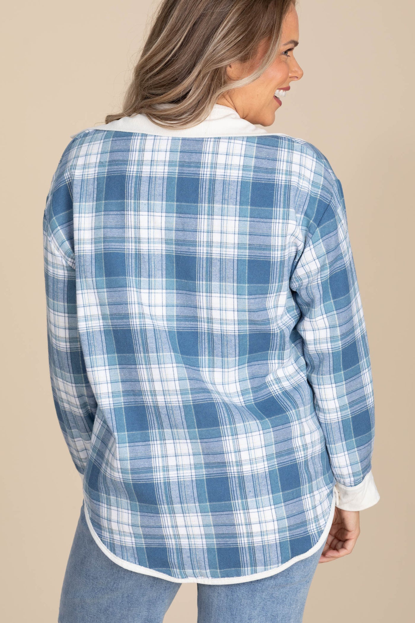 Blue Reversible Corduroy Button Down Shirt