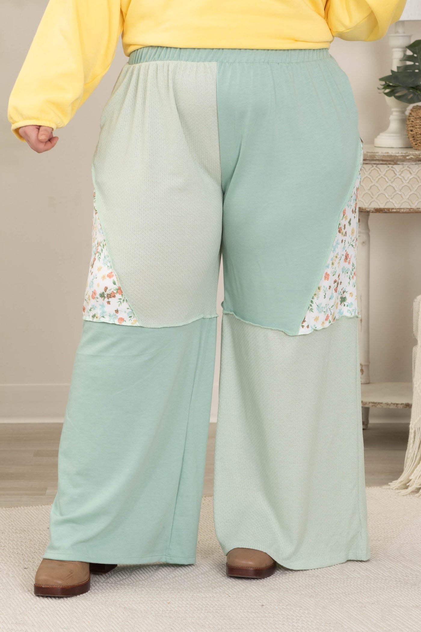 Sage French Terry Colorblock Pants