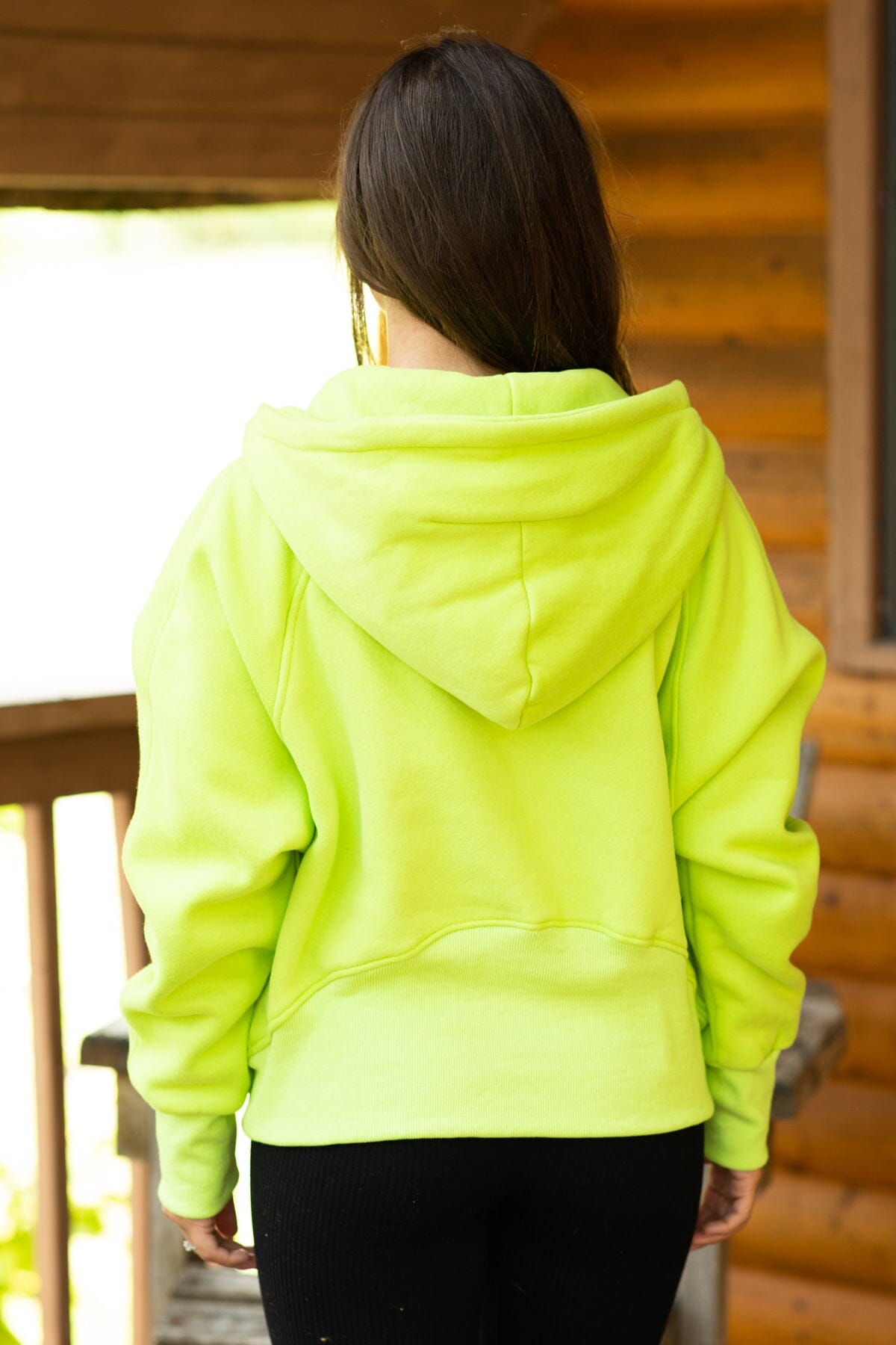 Bright Green 1/4 Zip Hooded Sweatshirt - Filly Flair
