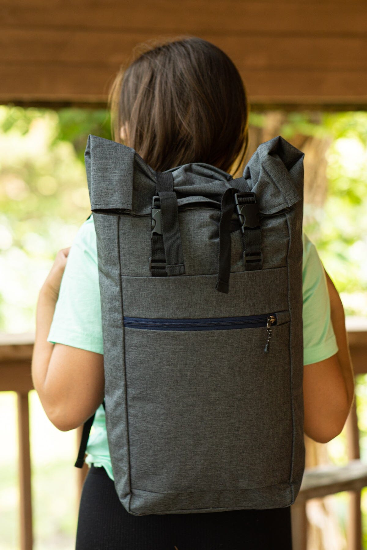 Charcoal Roll Top Duffel Backpack - Filly Flair