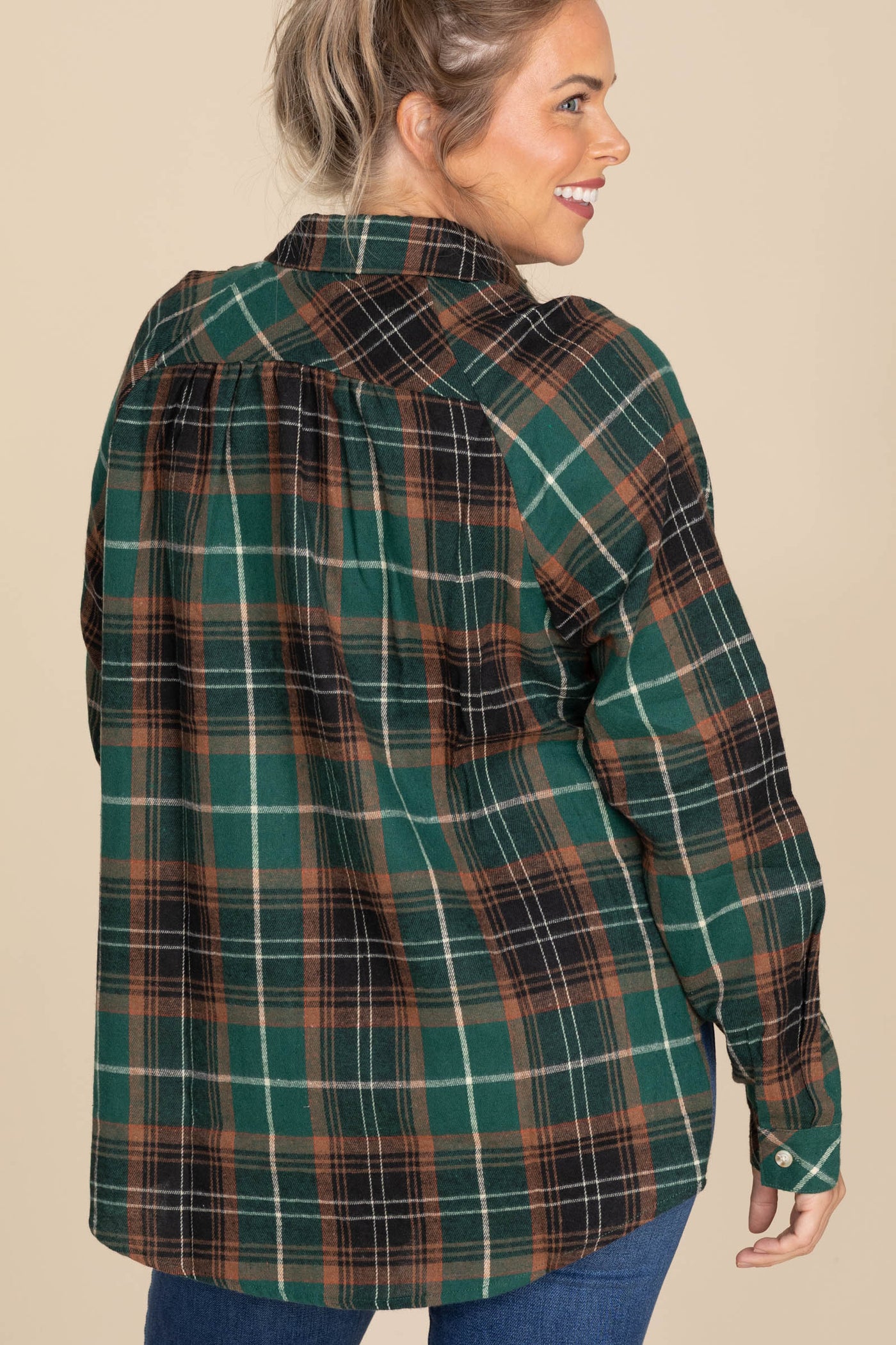 Cozy Relaxed Flannel Button Down Woven Tops