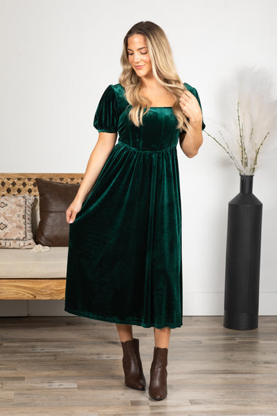 Emerald Green Velvet Corset Midi Dress Filly Flair Emerald Green Velvet Corset Midi Dress Filly Flair