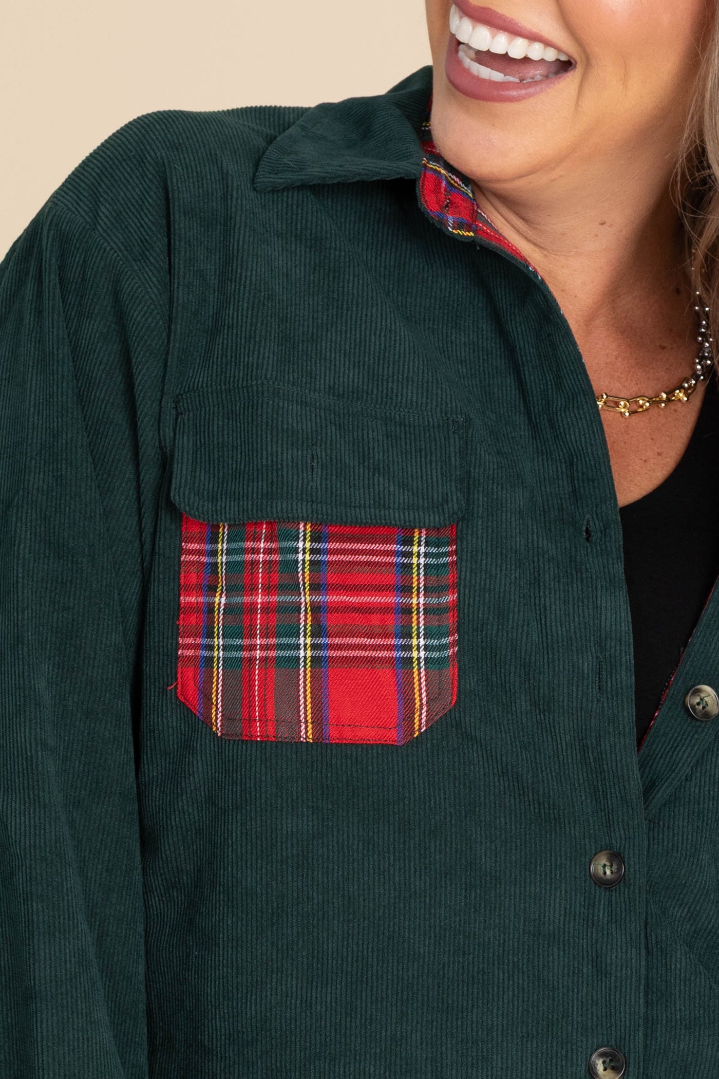 Hunter Green Reversible Corduroy Button Down