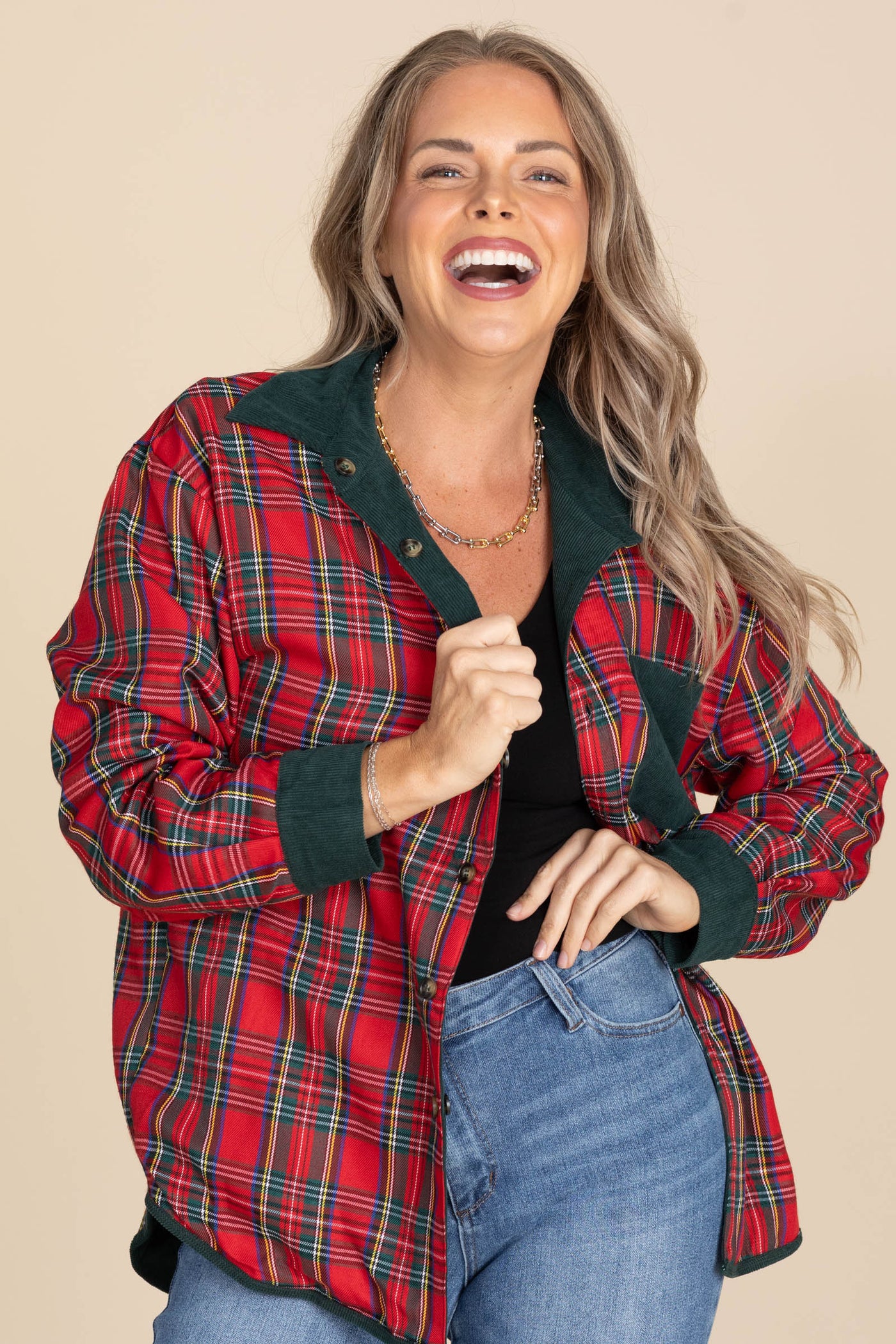 Hunter Green Reversible Corduroy Button Down