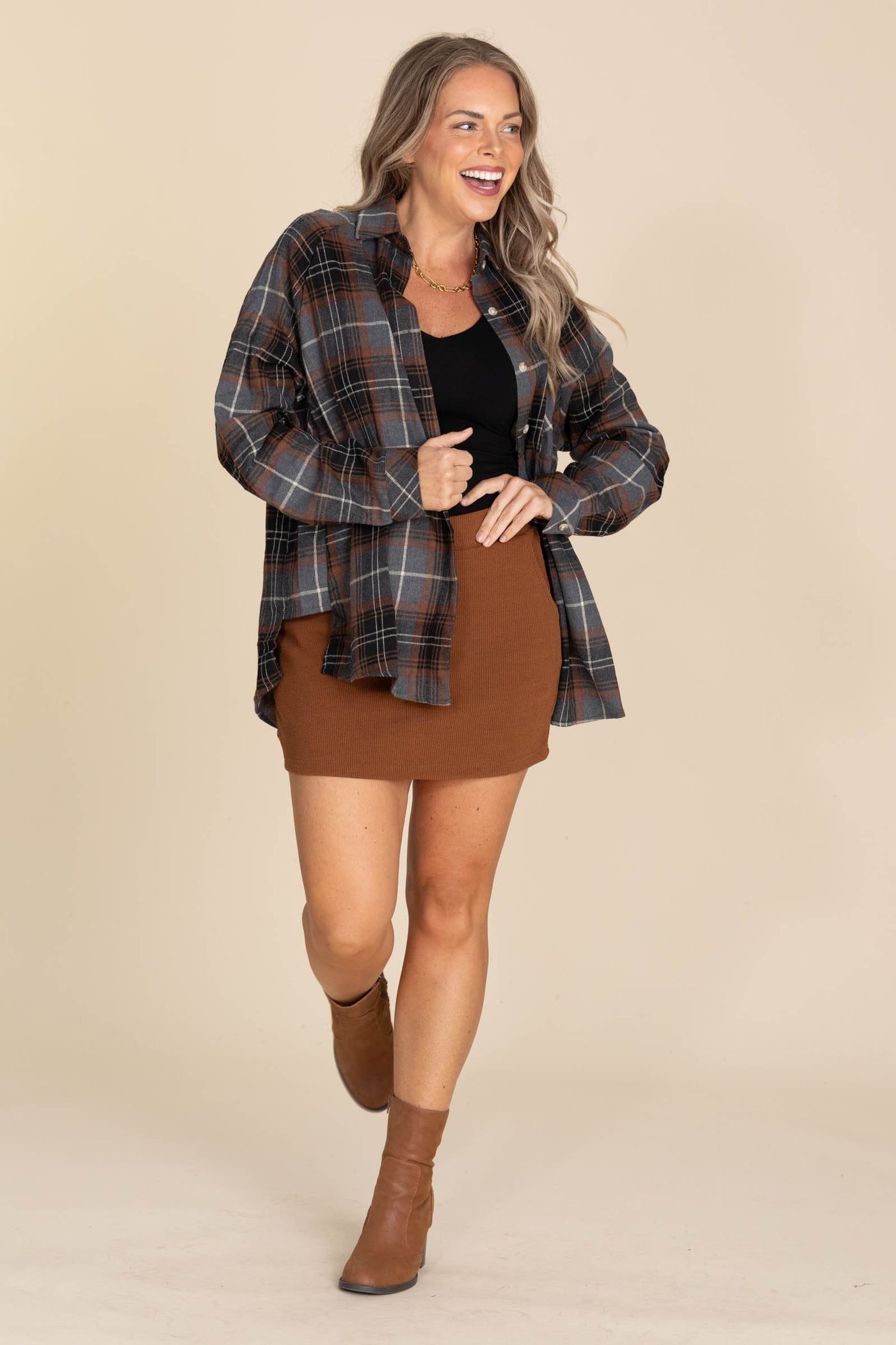 Cozy Relaxed Flannel Button Down Woven Tops