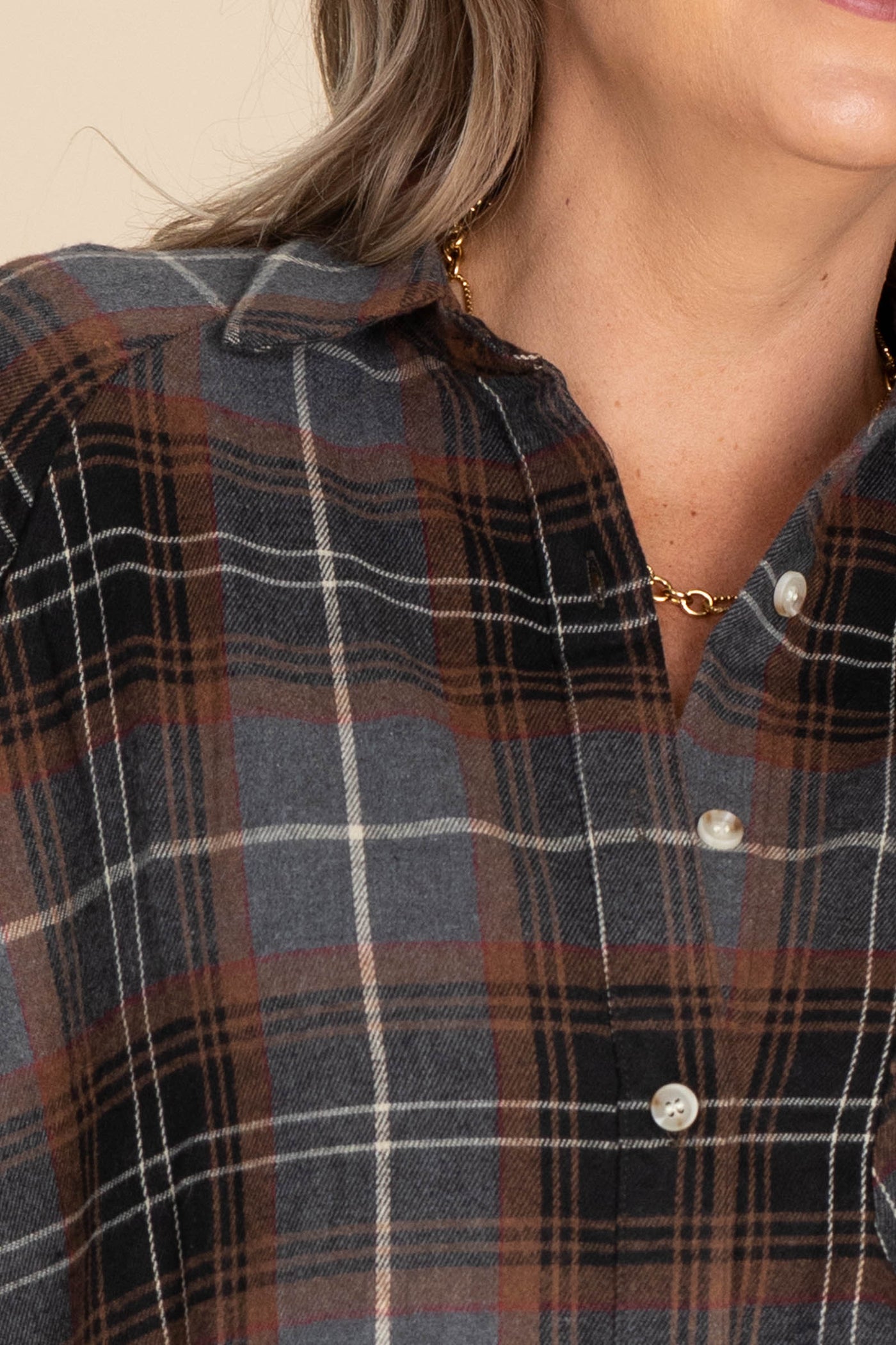 Cozy Relaxed Flannel Button Down Woven Tops