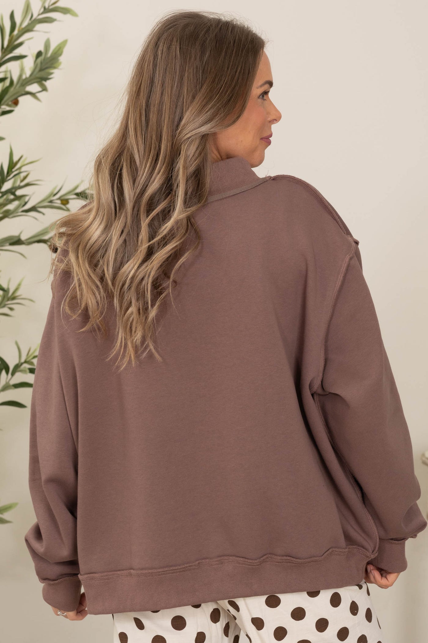 Mocha WWJD & Amen Reversible Sweatshirt