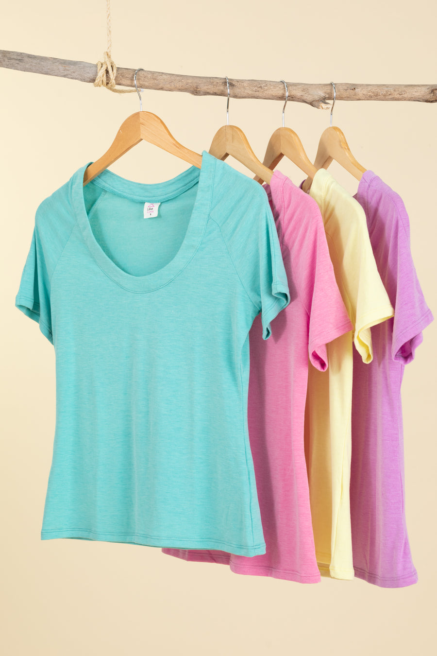 Relaxed Fit Short Sleeve Scoop Neck Knit Tees
