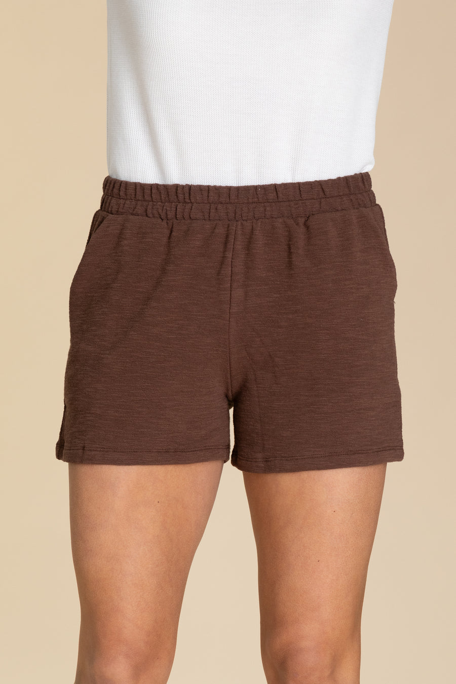 Solid Cotton Slub Shorts