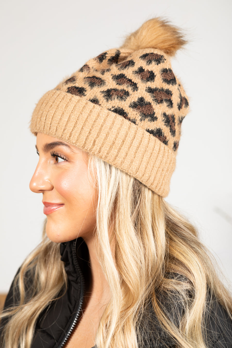 Leopard Knit Beanies