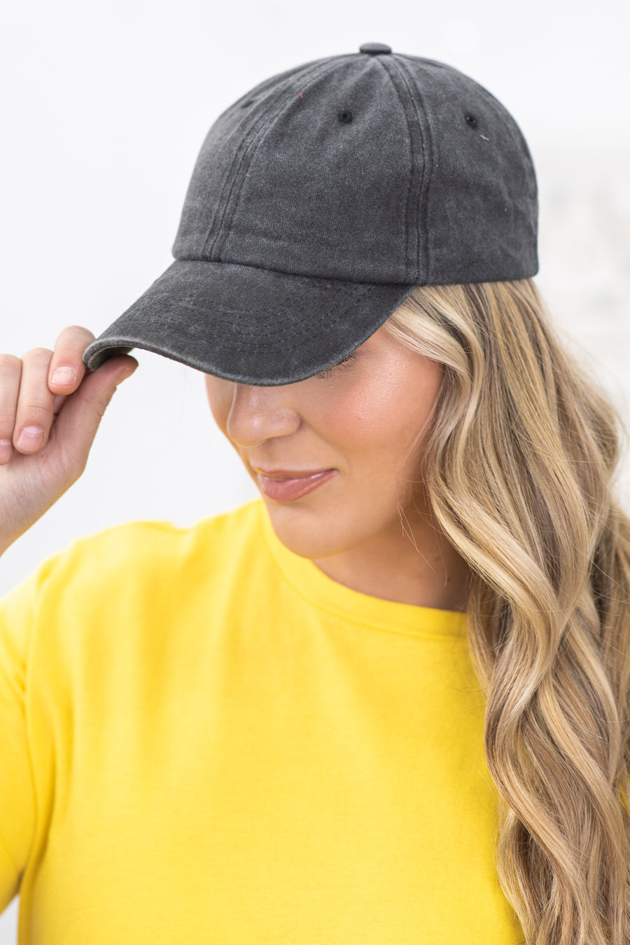 Black Washed Vintage Baseball Hat