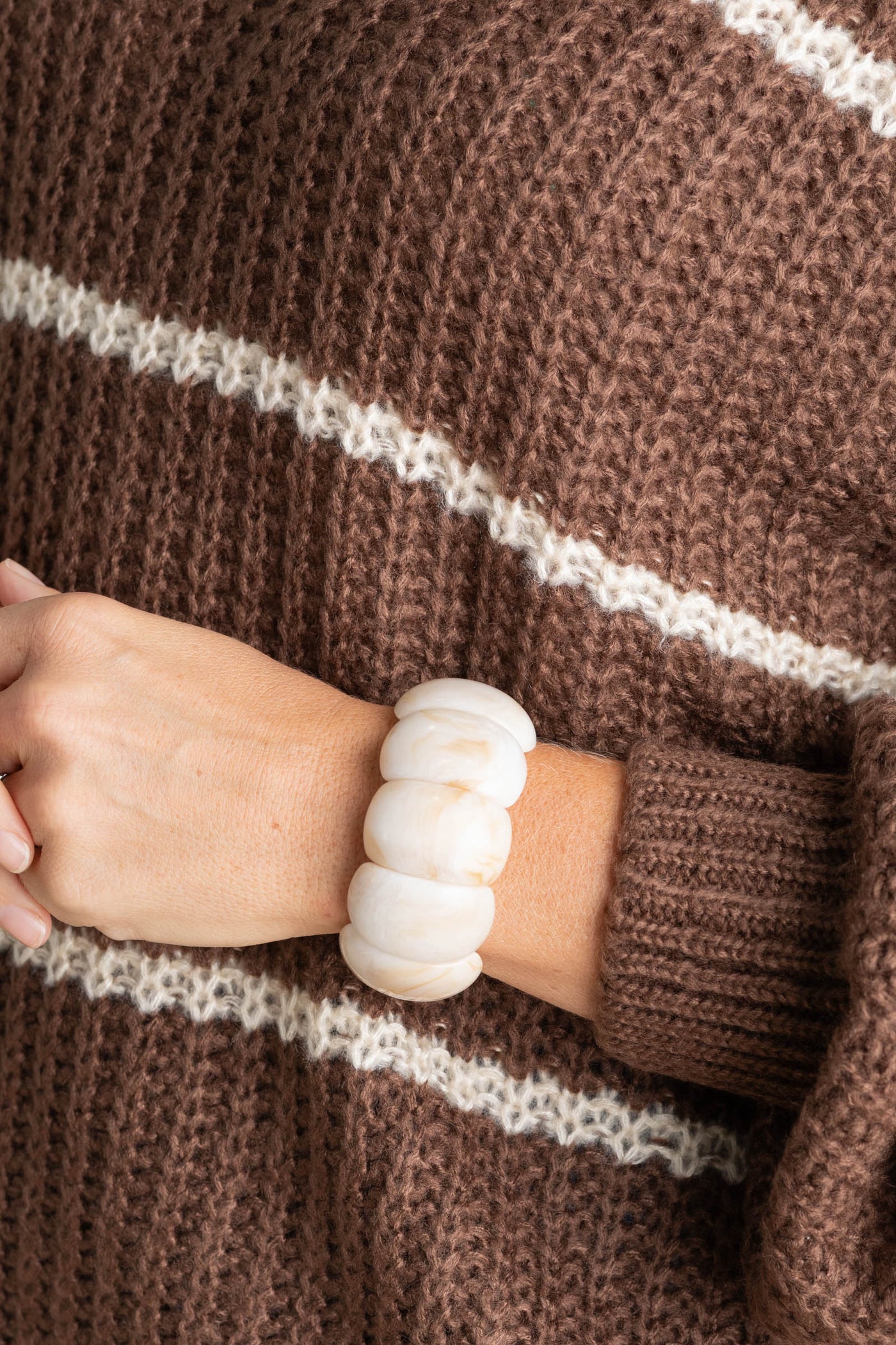 Natural Acetate Bead Bracelet