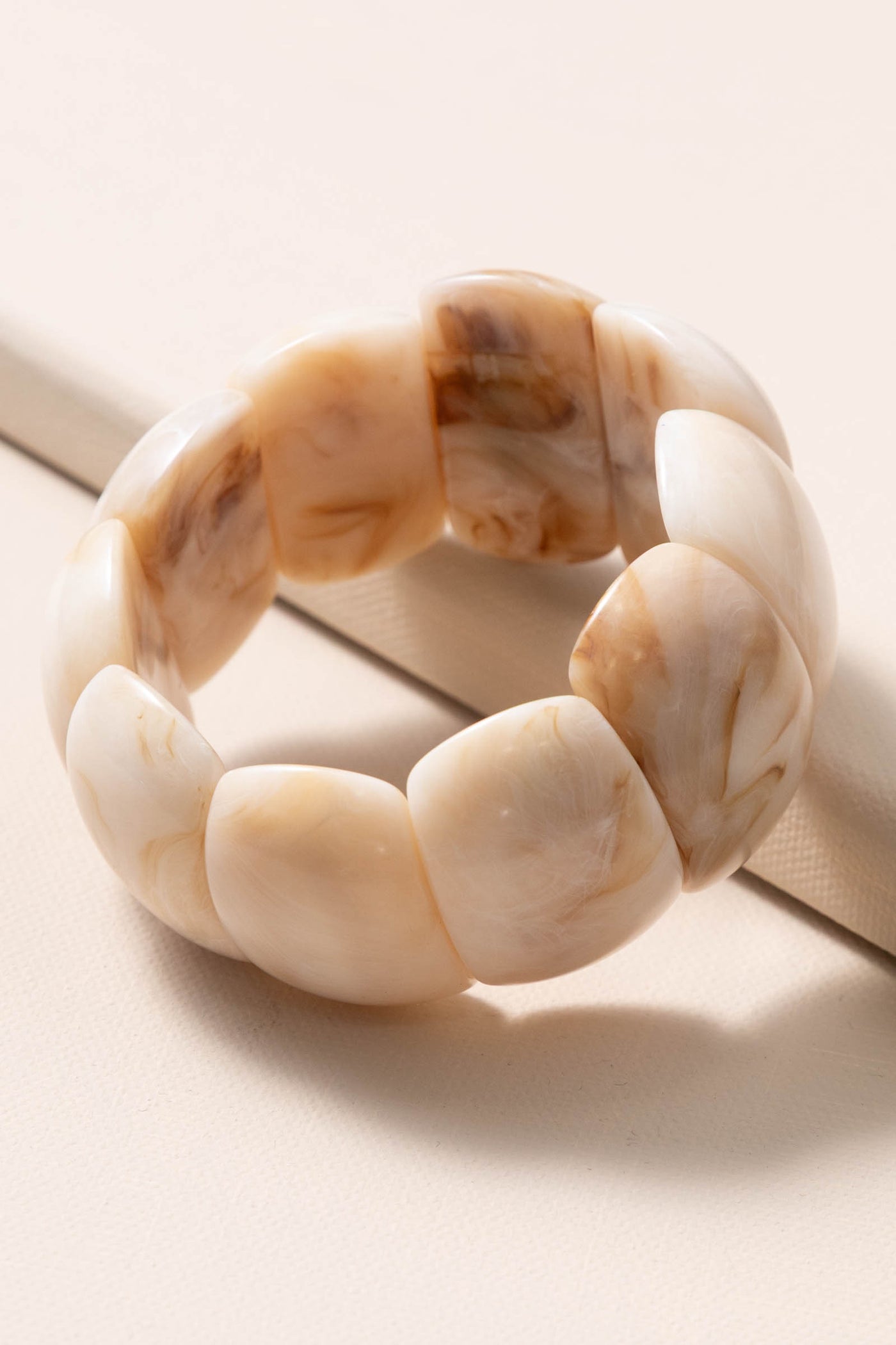 Natural Acetate Bead Bracelet