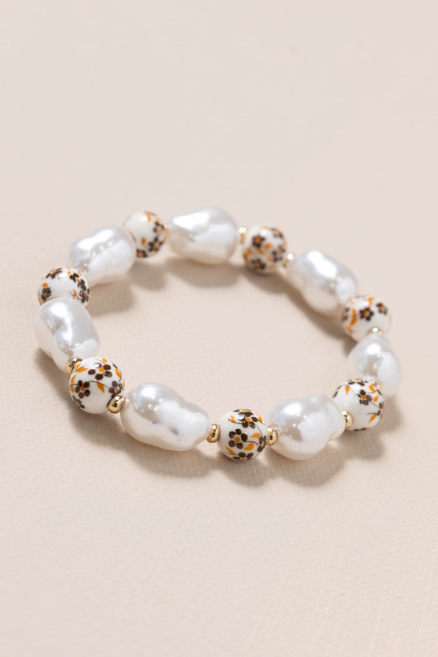 Ceramic Pearl Bead Bracelet