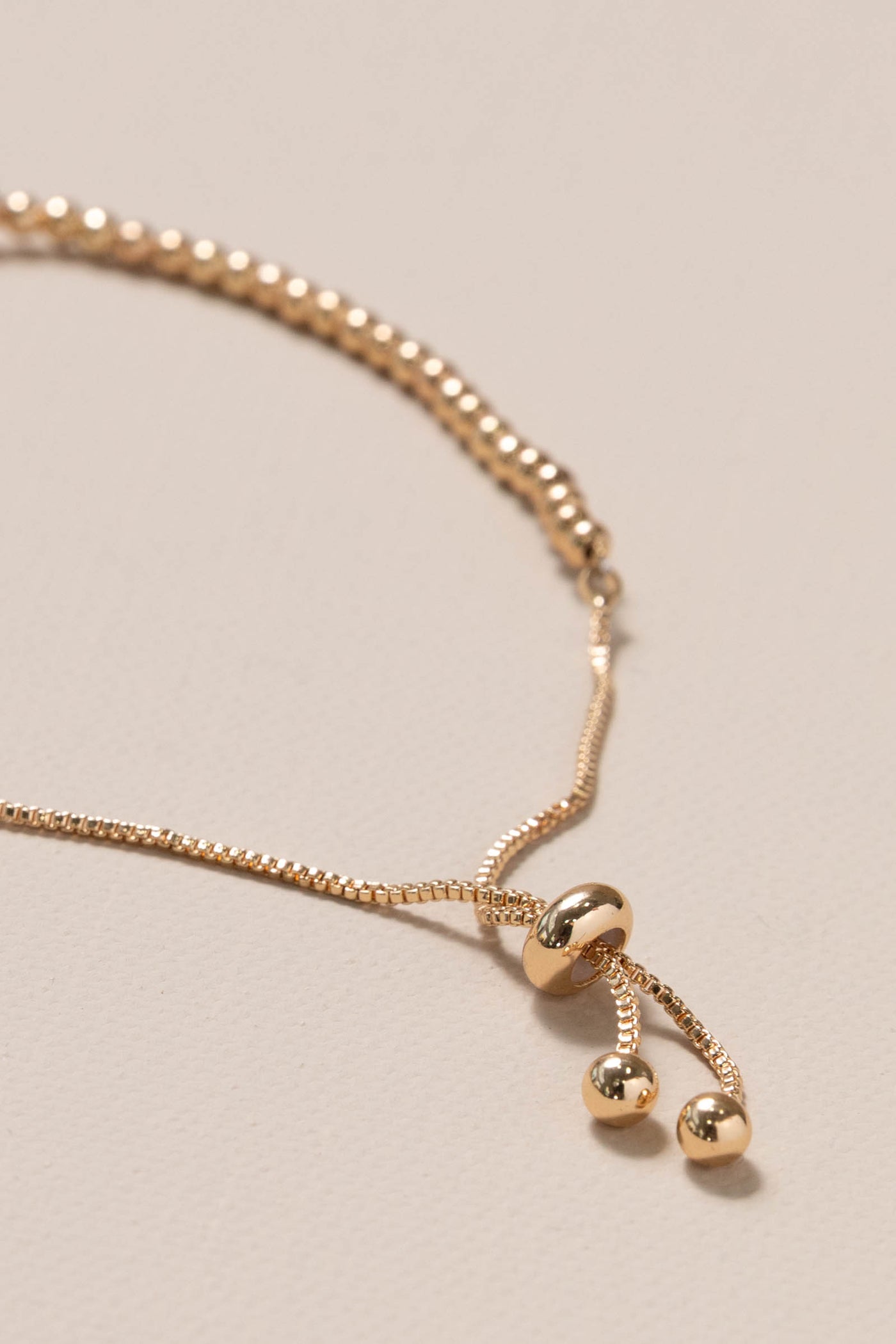 Gold Crystal Rings Ball Bead Link Bracelet
