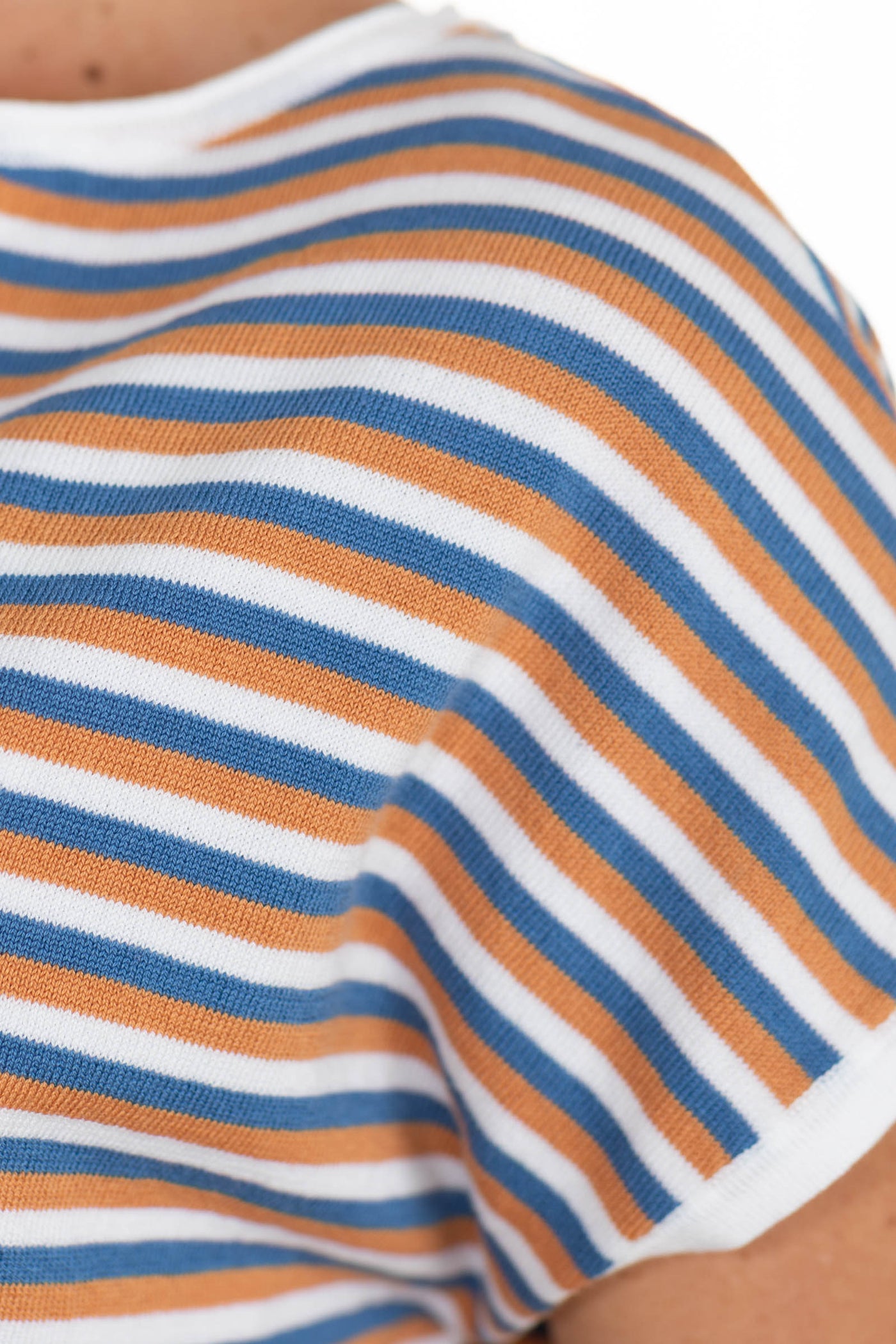 Staccato Blue And Copper Stripe Knit Tee
