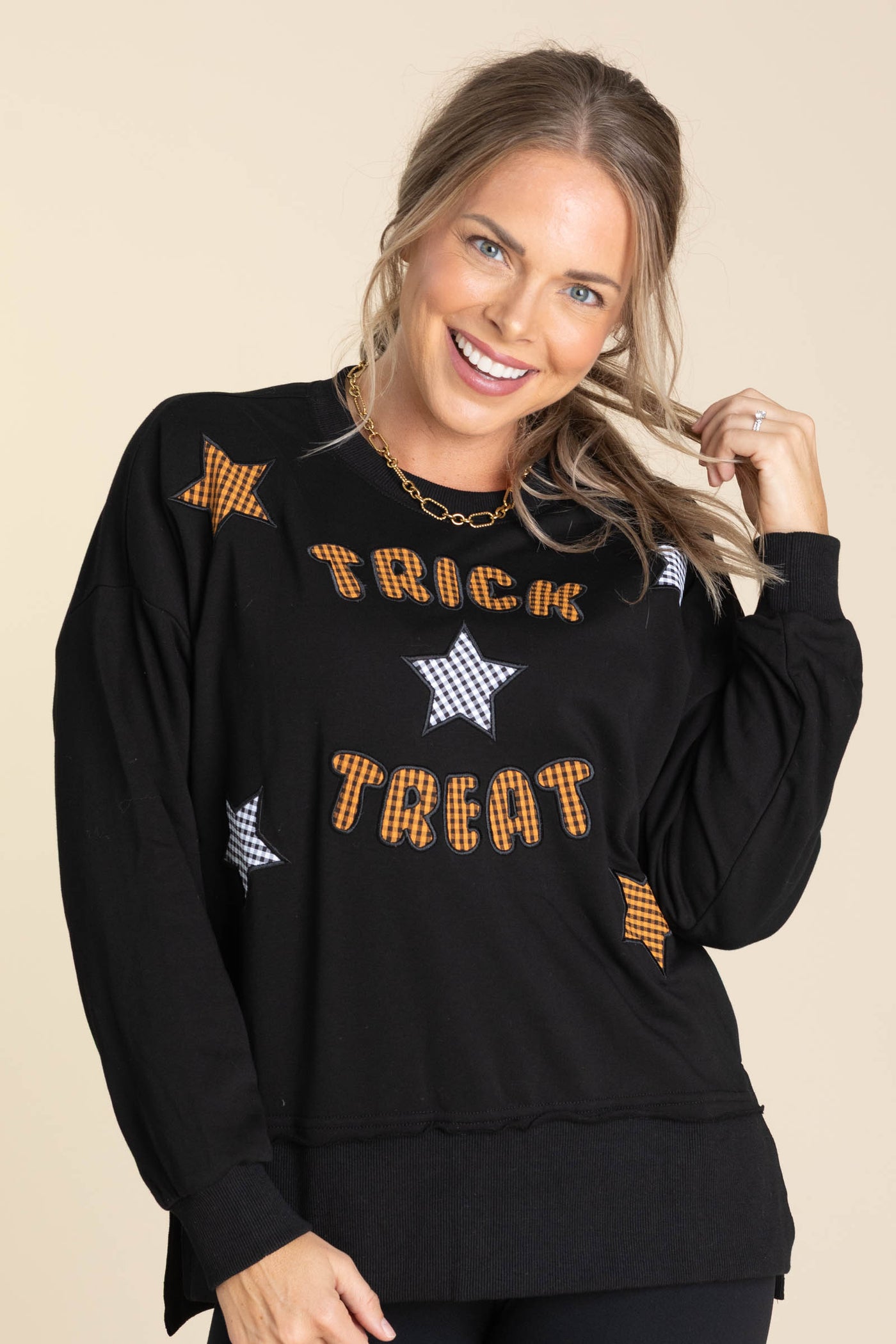 Black Trick or Treat Contrast Sweatshirt