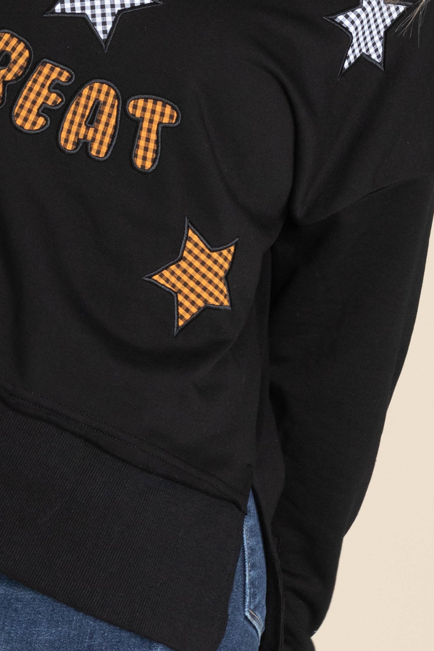 Black Trick or Treat Contrast Sweatshirt