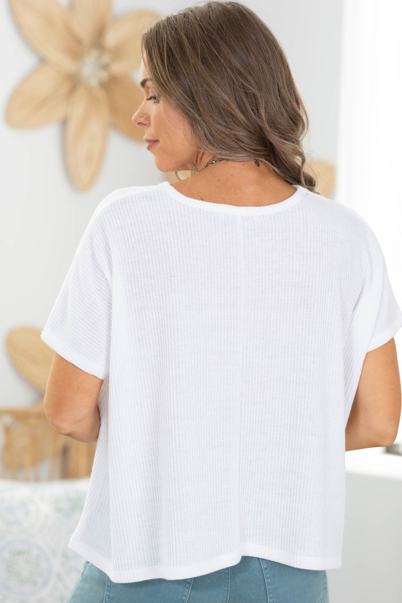 Soft Dolman Short Sleeve Knit Tops