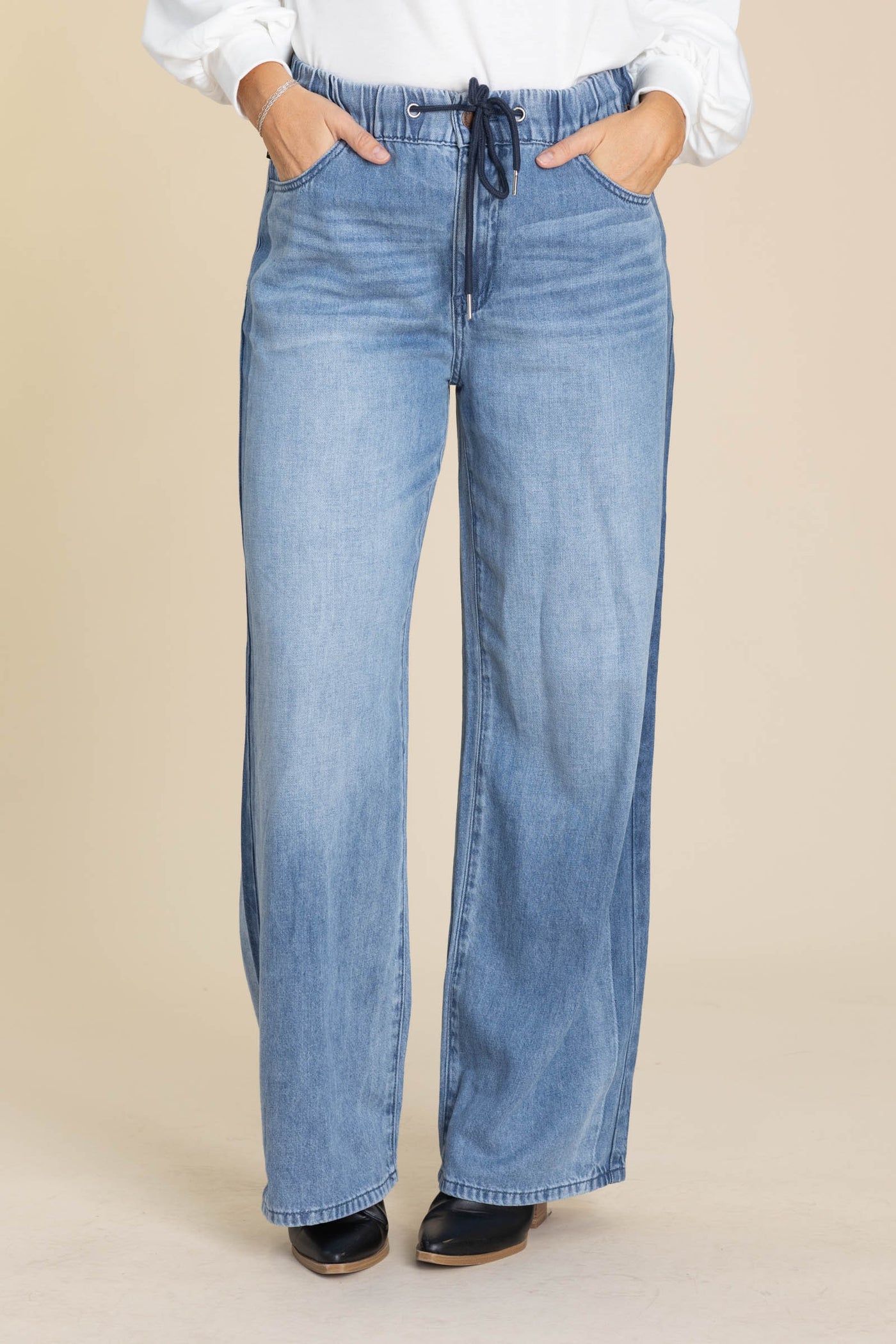 Judy Blue Wilhemina Elastic Waist Side Panel Jeans