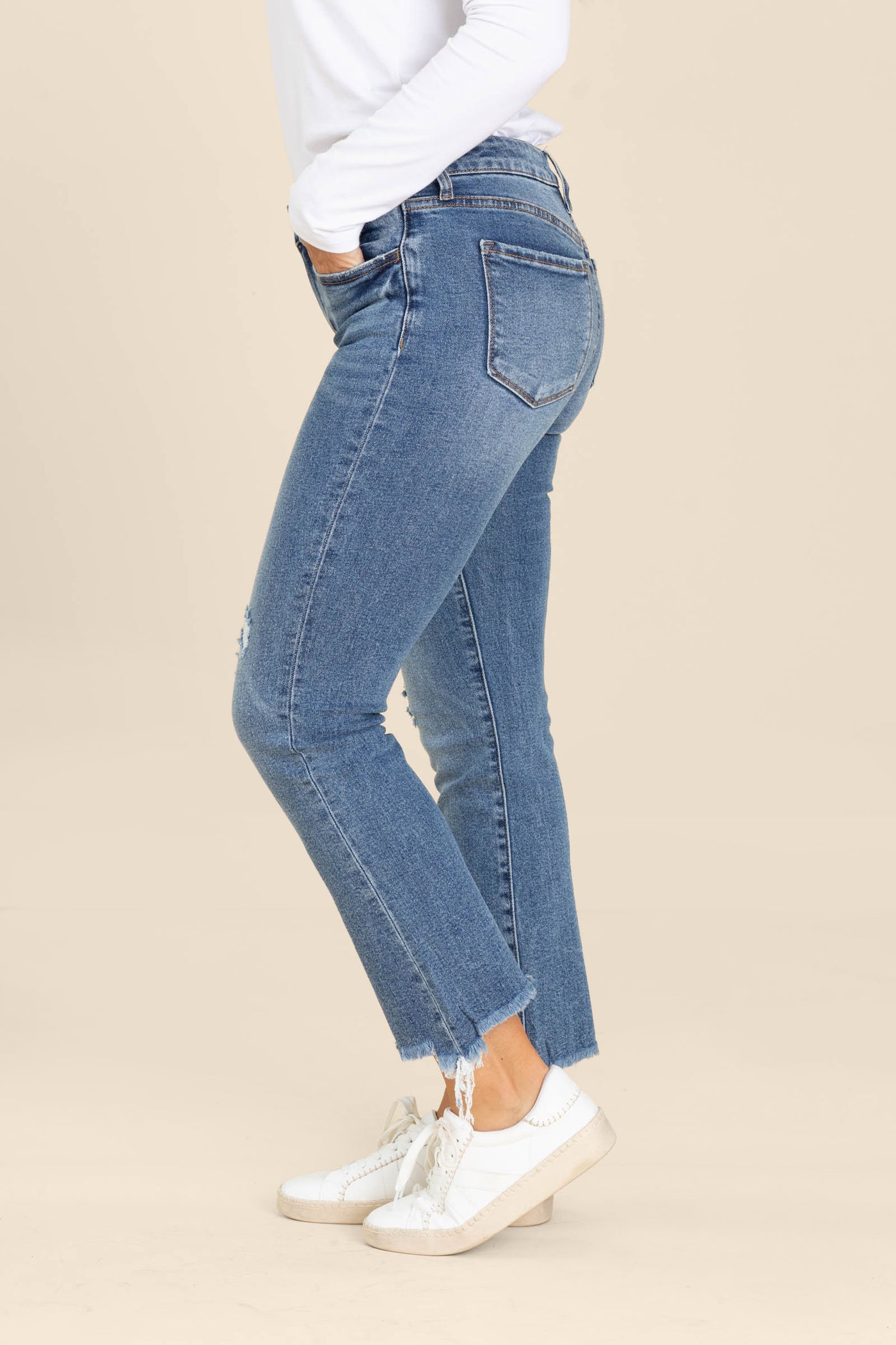 Lovervet Mid Rise Ankle Bootcut Jeans