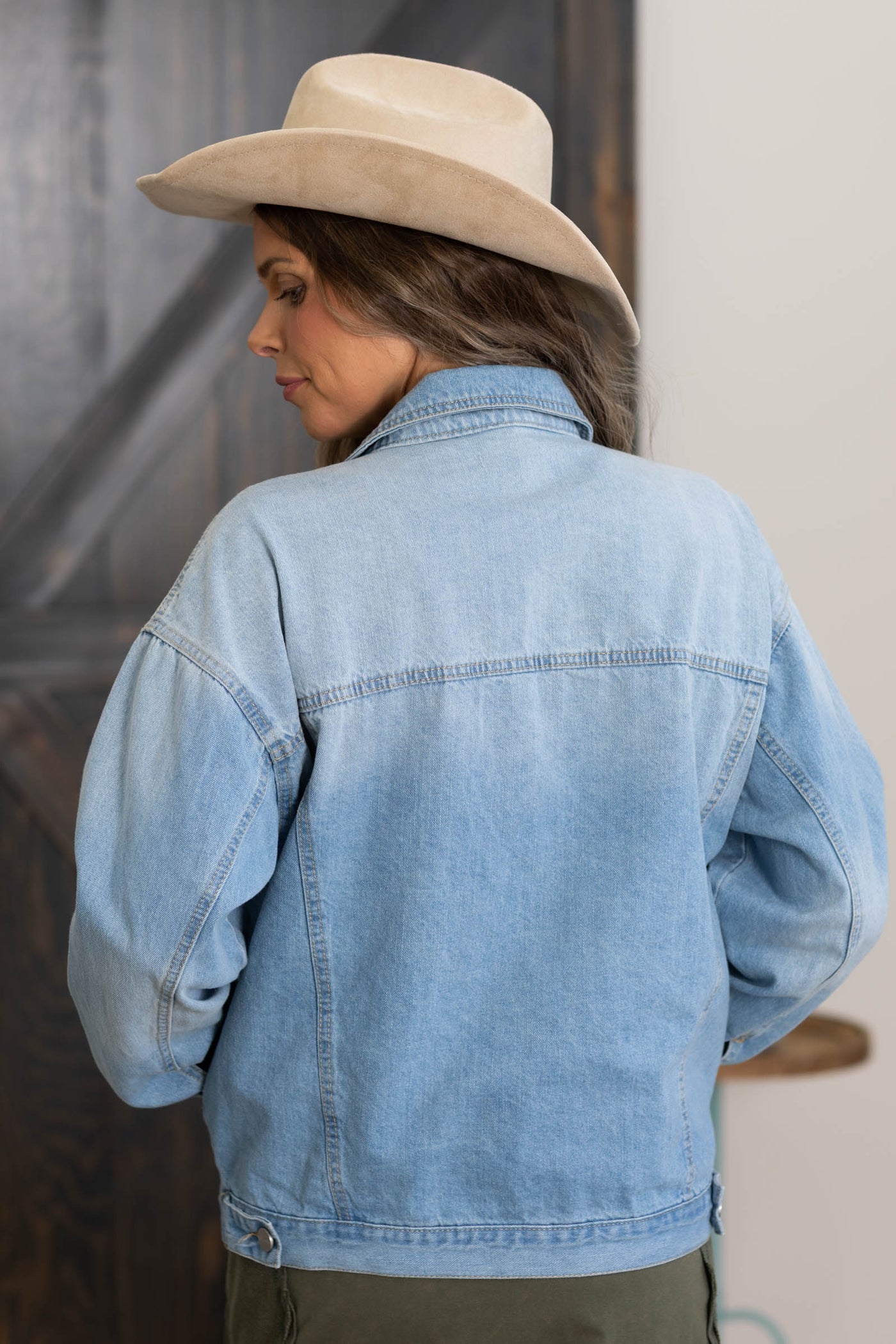 Risen Light Wash Oversized Denim Jacket