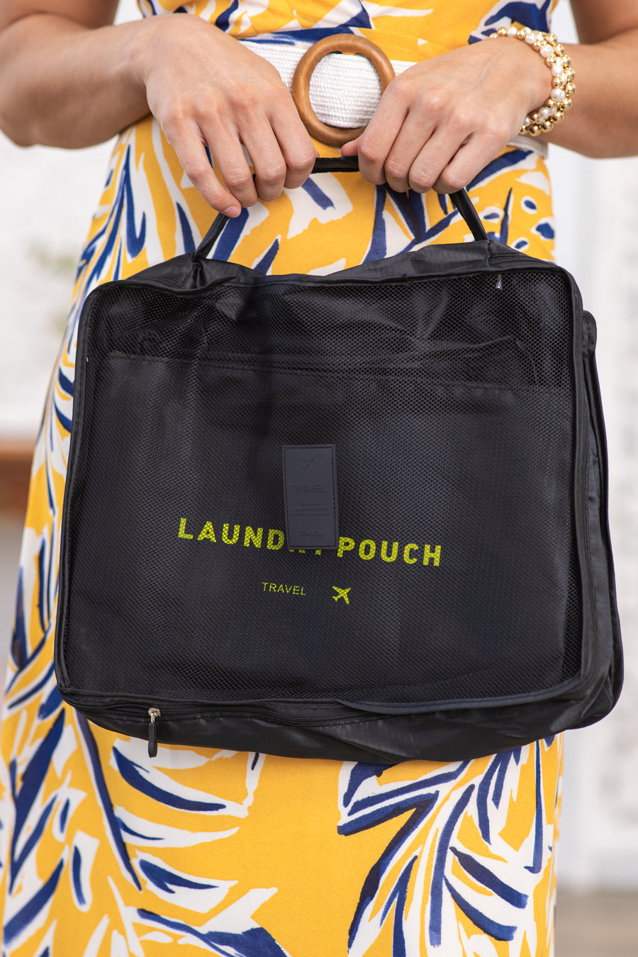 Black Six Piece Travel Pouch Set