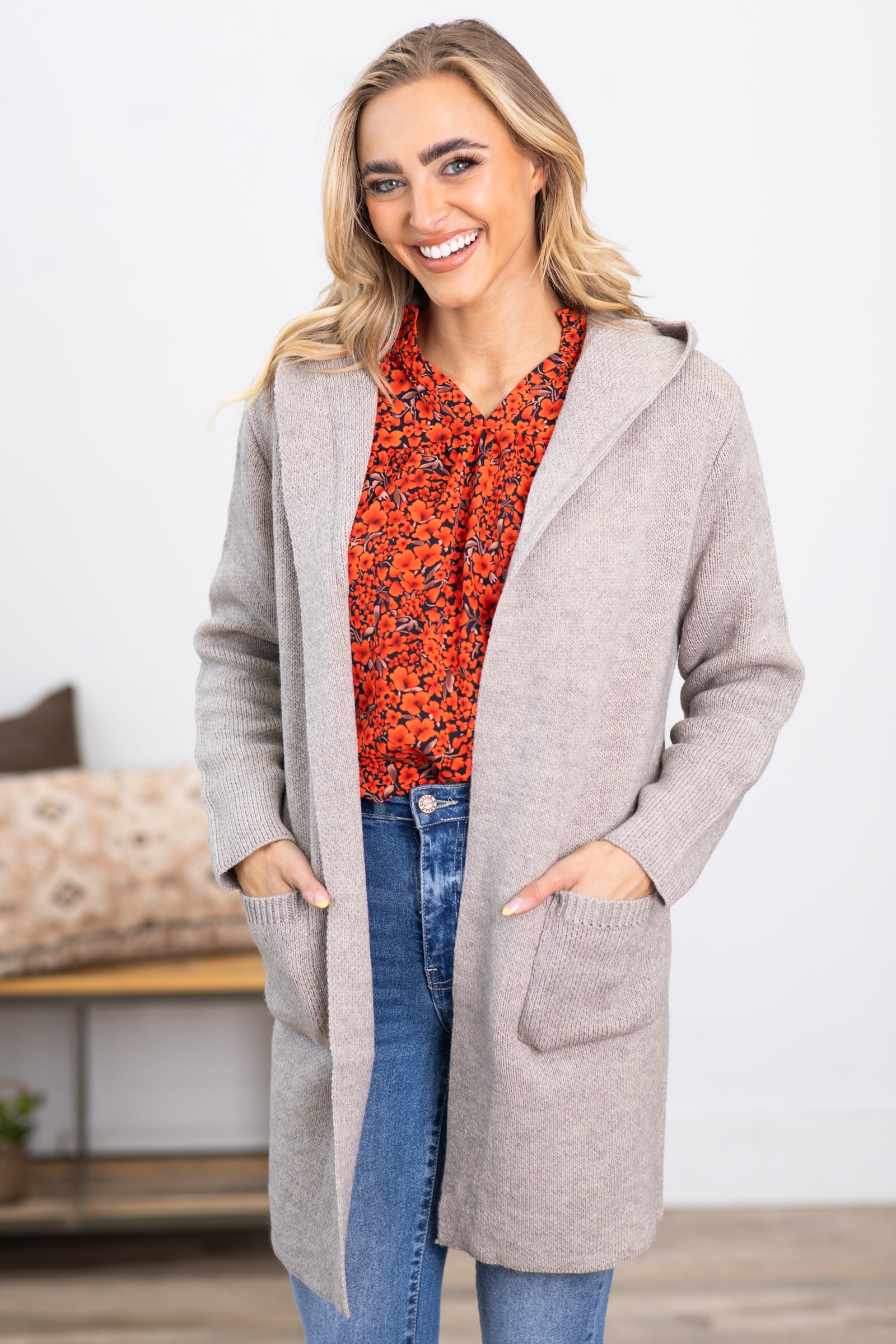 ADELAINE CARDIGAN, HEATHERED TIKI HUT METALLIC