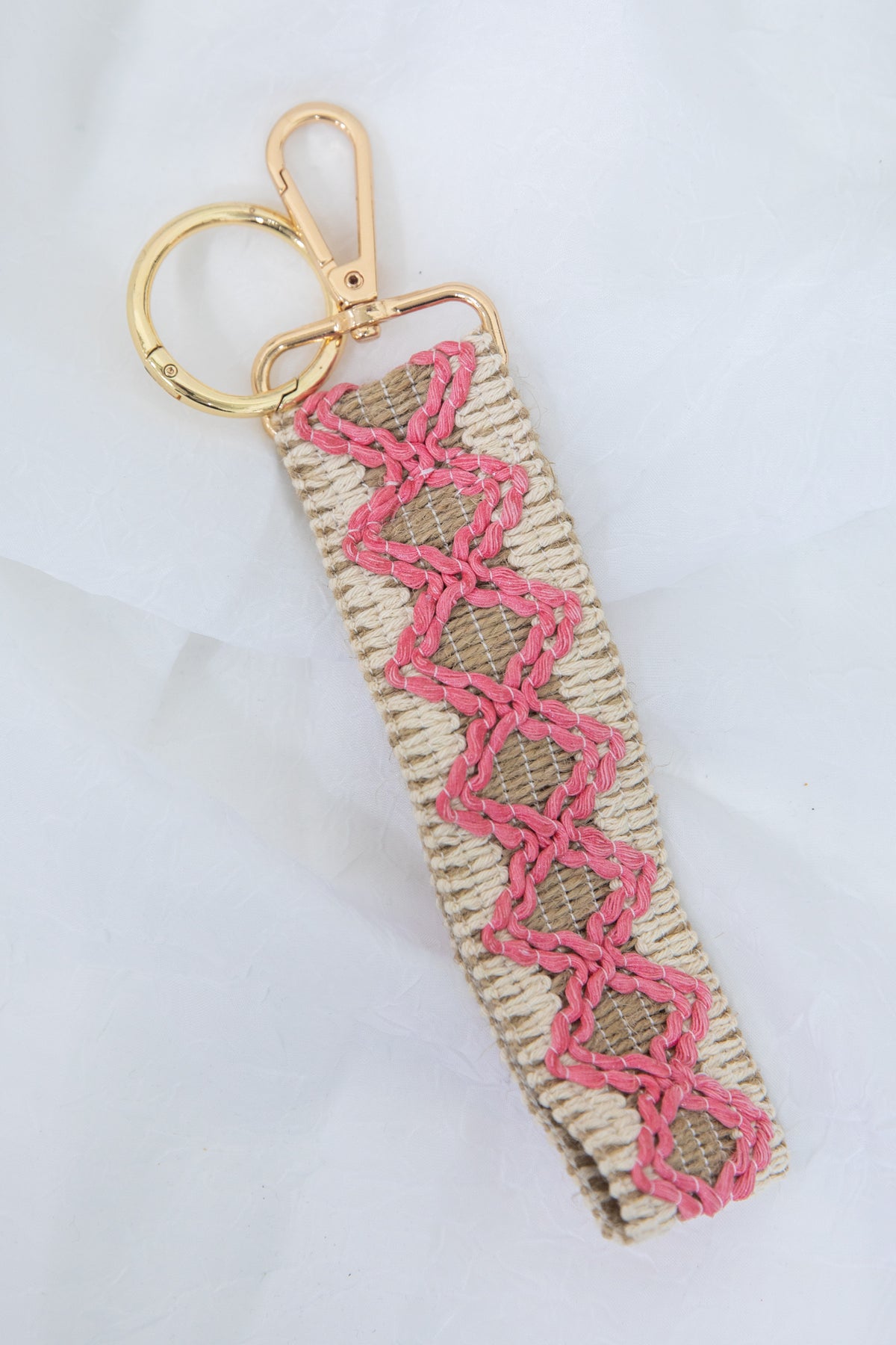 Pink Boho Wave Pattern Keychain · Filly Flair