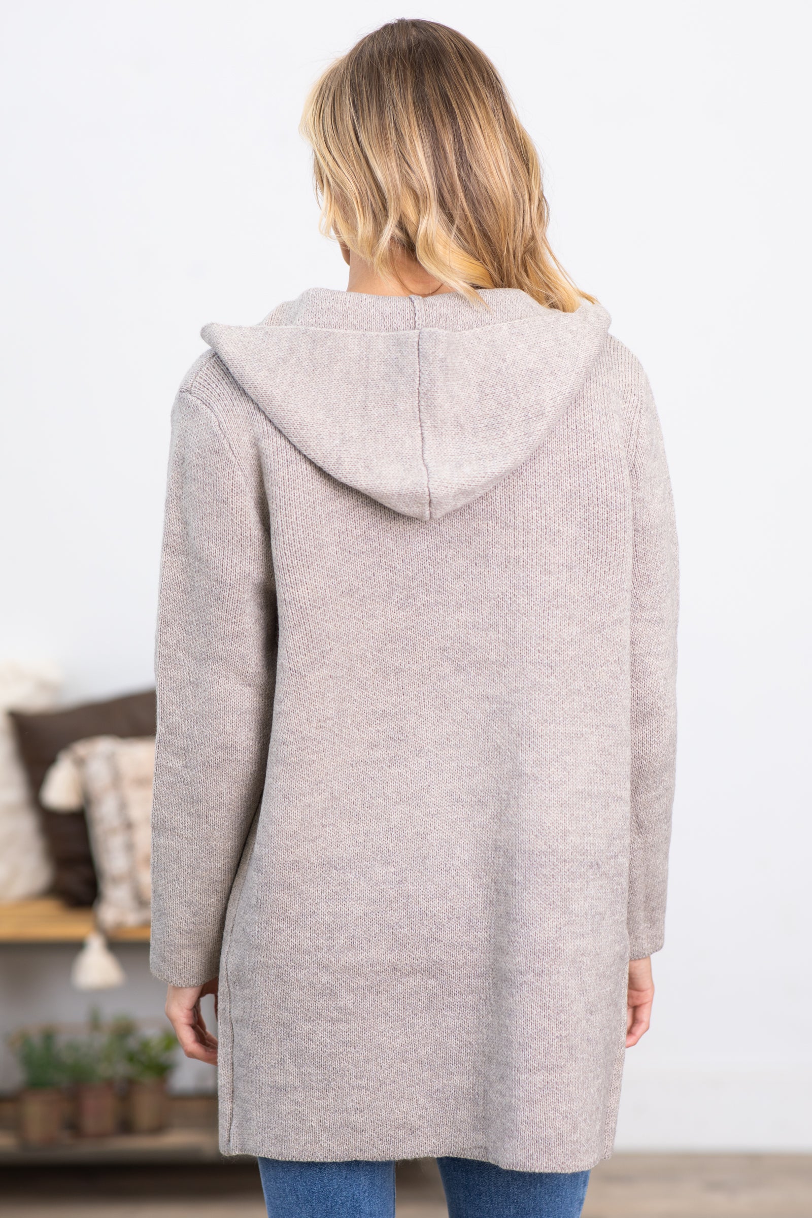 Back Pleated Cardigan (Grey)