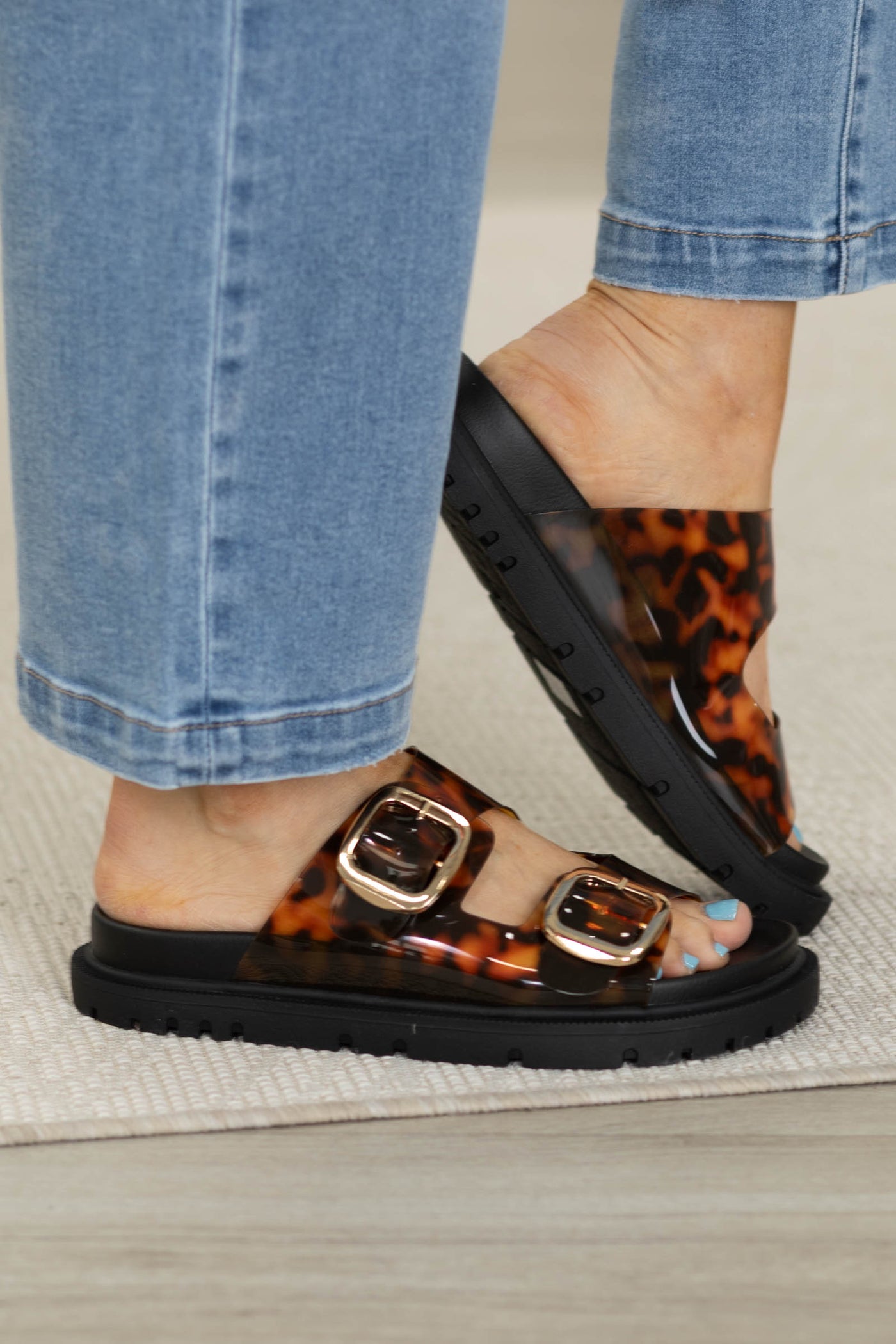MIA Double Buckle Footbed Sandals