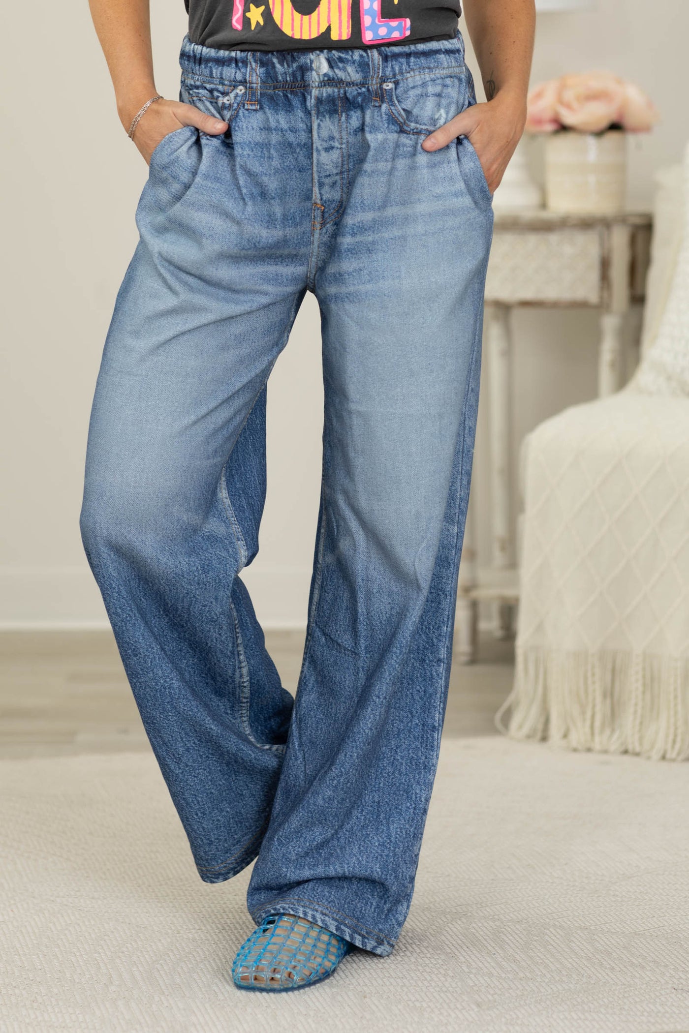 The Illusion Denim French Terry Pants