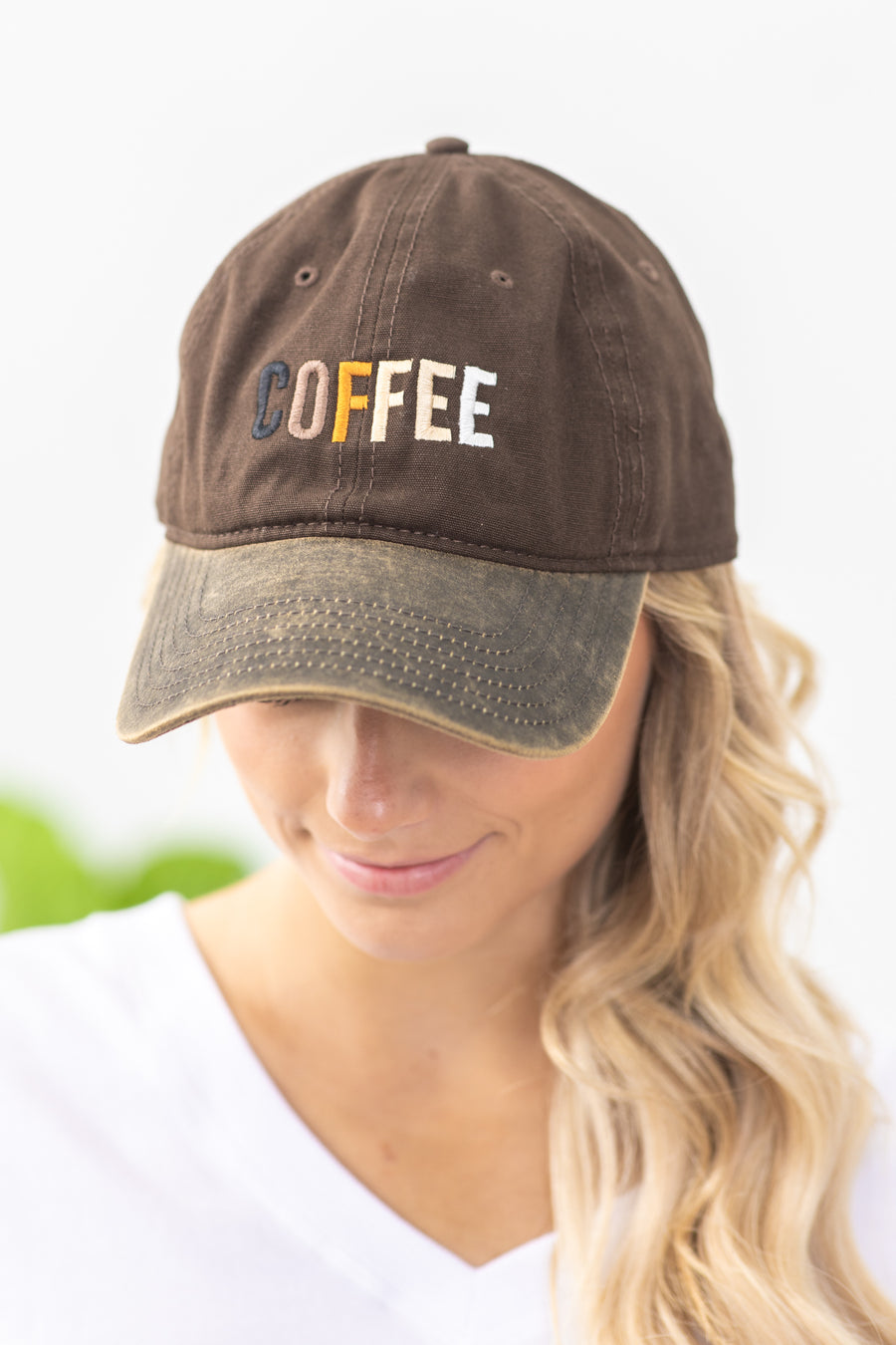 Brown Coffee Script Baseball Hat