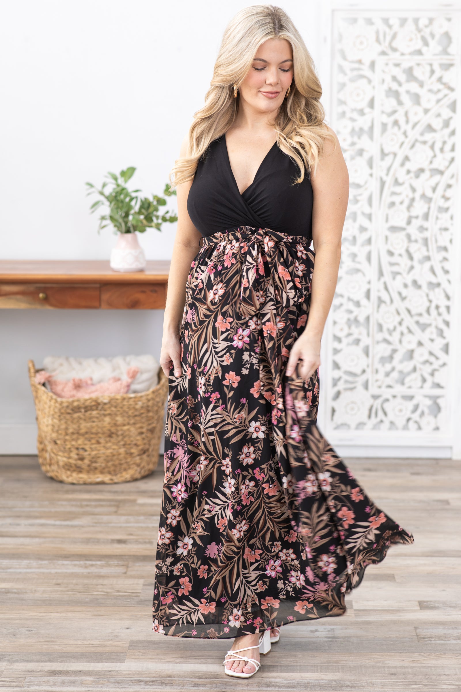 Black Chiffon Sleeveless Maxi Dress · Filly Flair