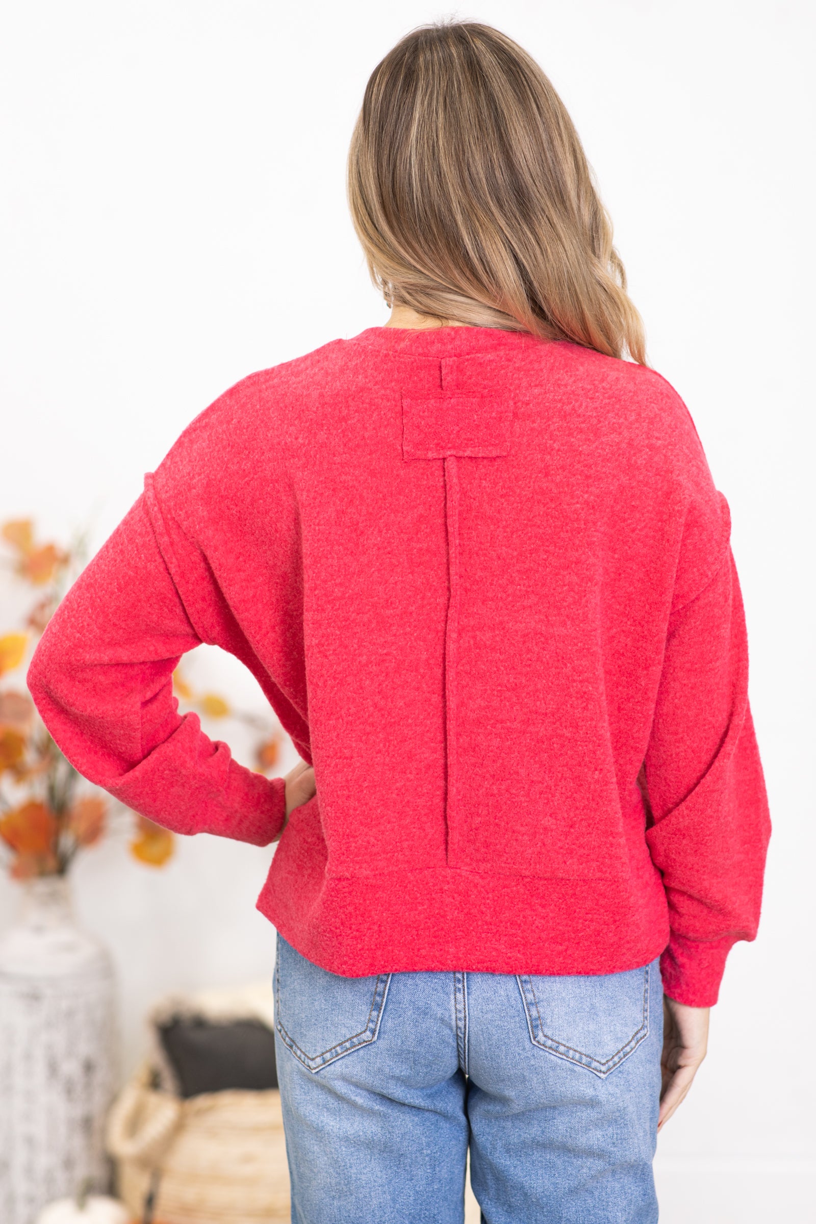 Raspberry Melange Hacci Sweater