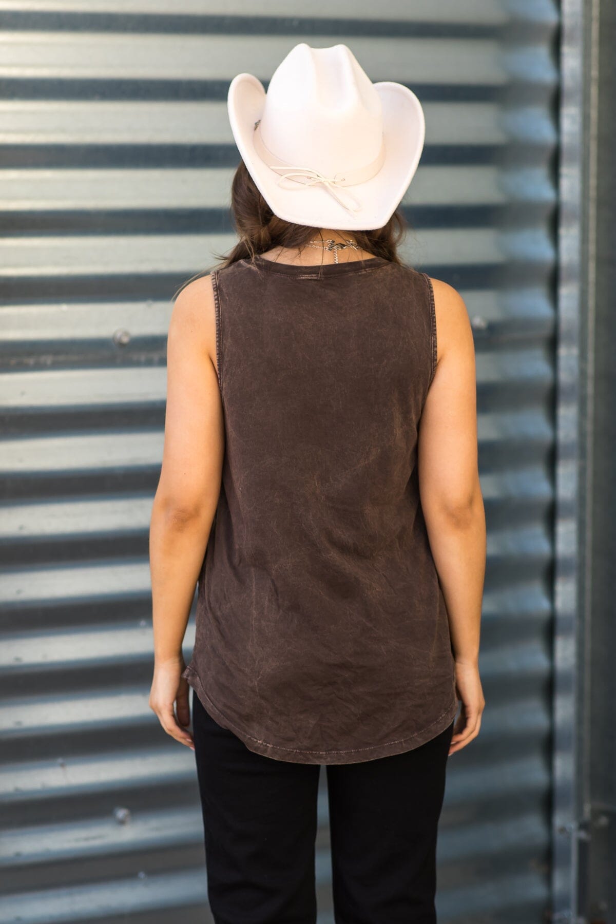 Brown Washed Nashville Graphic Tank - Filly Flair