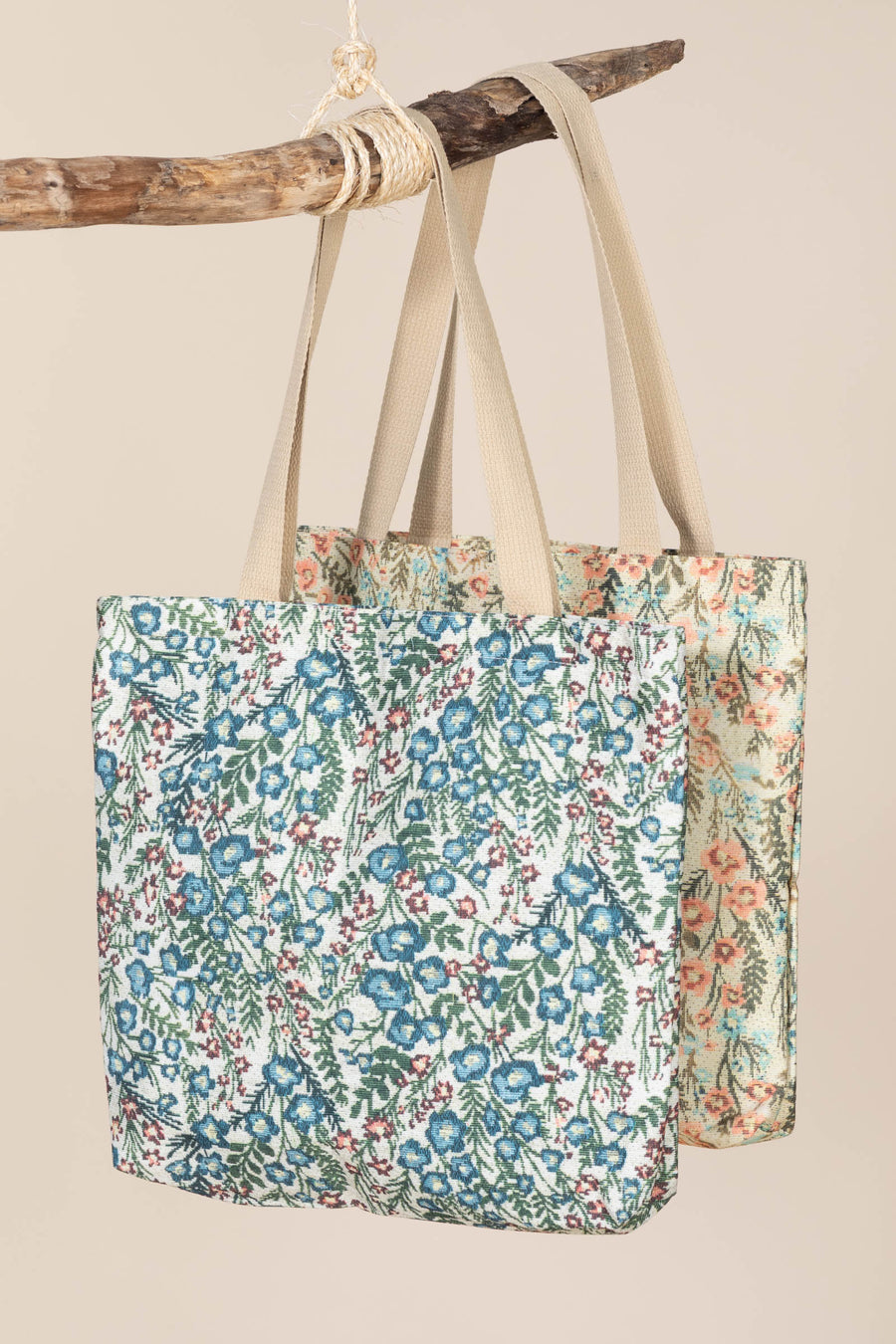 Organic Embroidery Floral Quilted Tote Bags