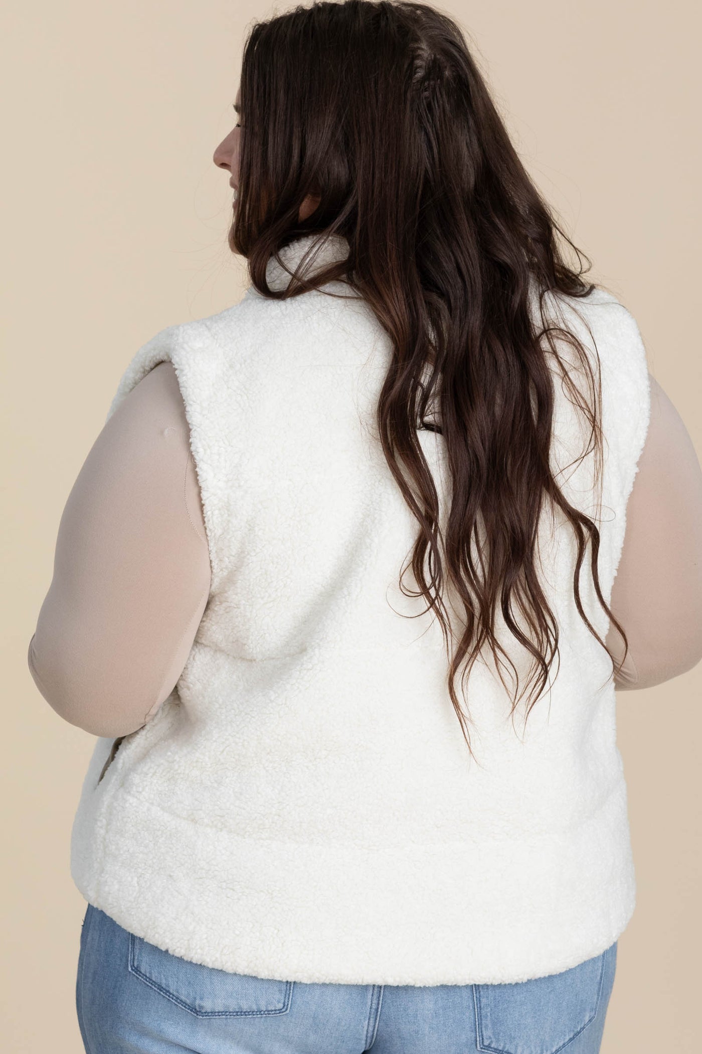Ivory And Mocha Sherpa Corduroy Vest