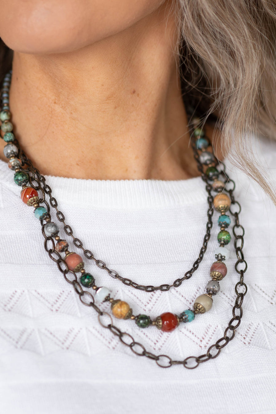 Bronze Carter 3 Layered Necklace