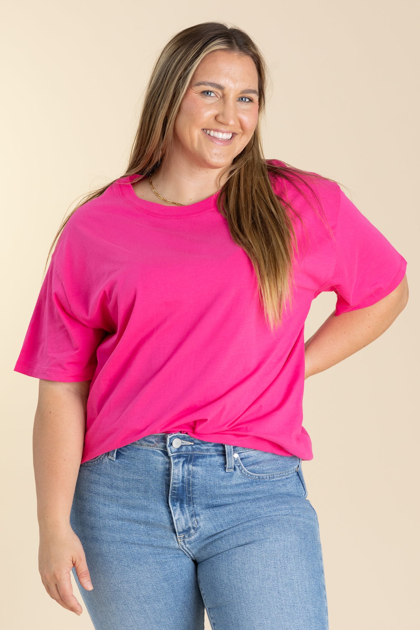 Loose Fit Cotton Short Sleeve Knit Top