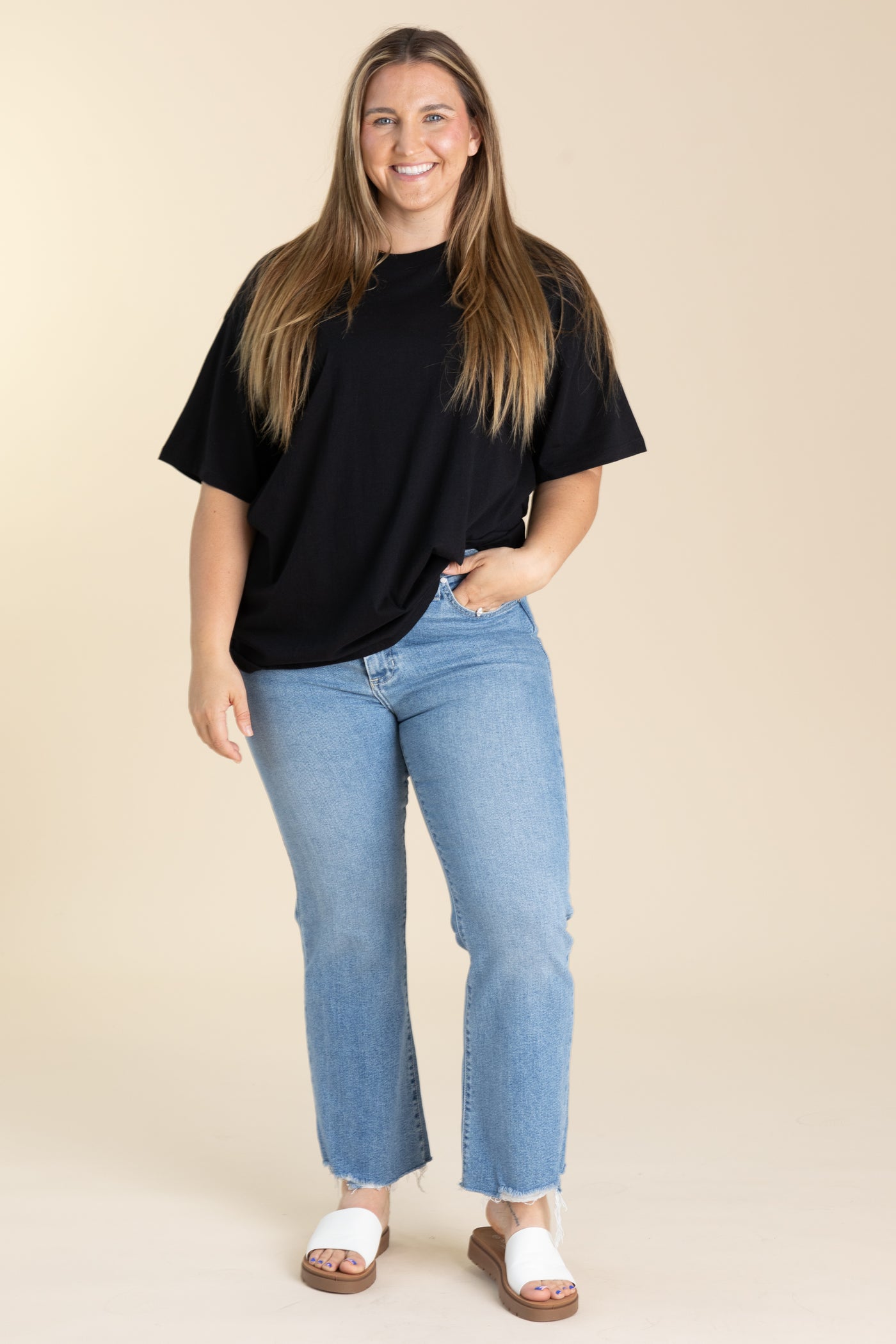 Loose Fit Cotton Short Sleeve Knit Top