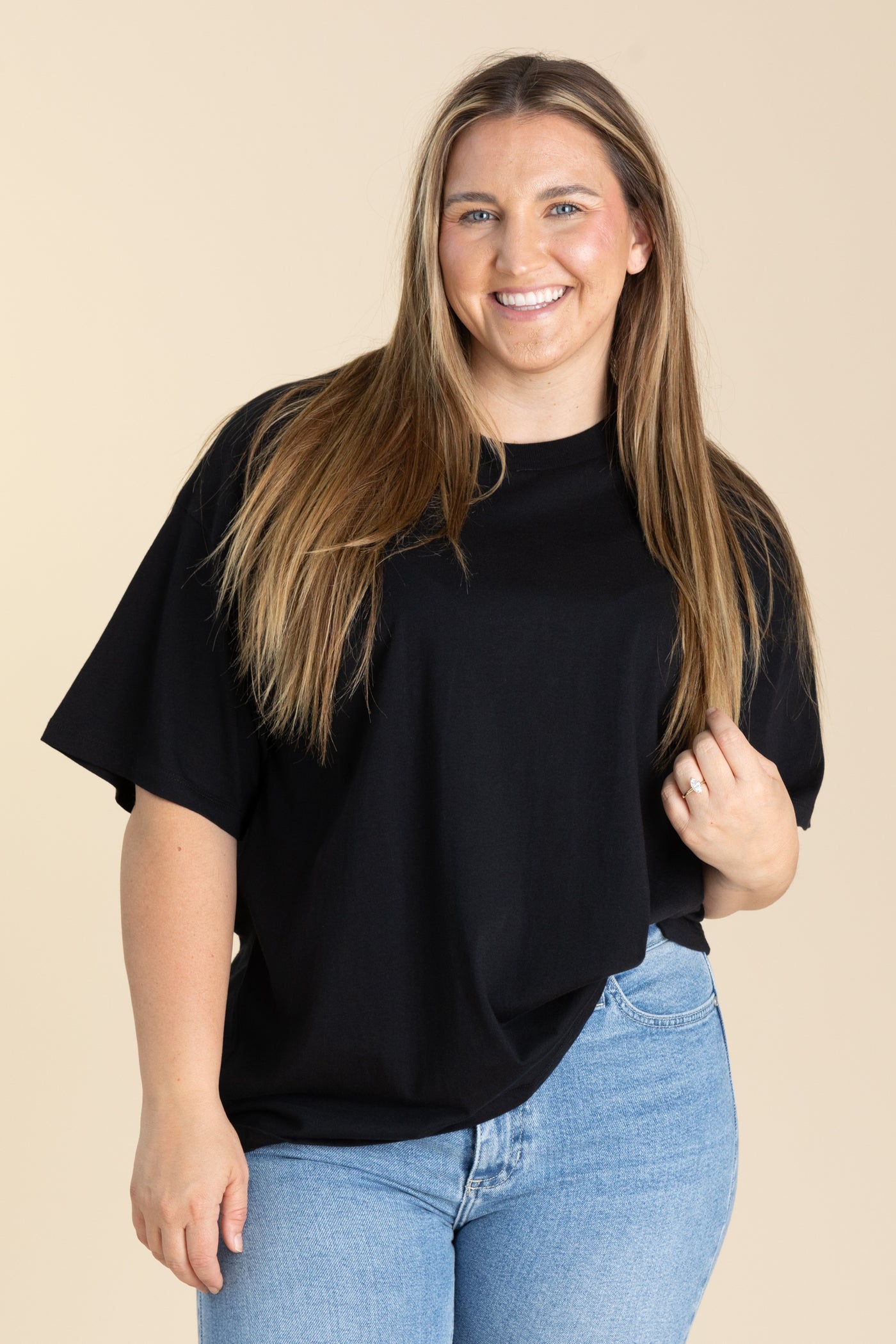 Loose Fit Cotton Short Sleeve Knit Top