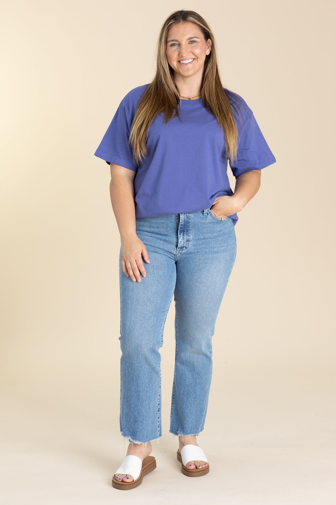 Loose Fit Cotton Short Sleeve Knit Top